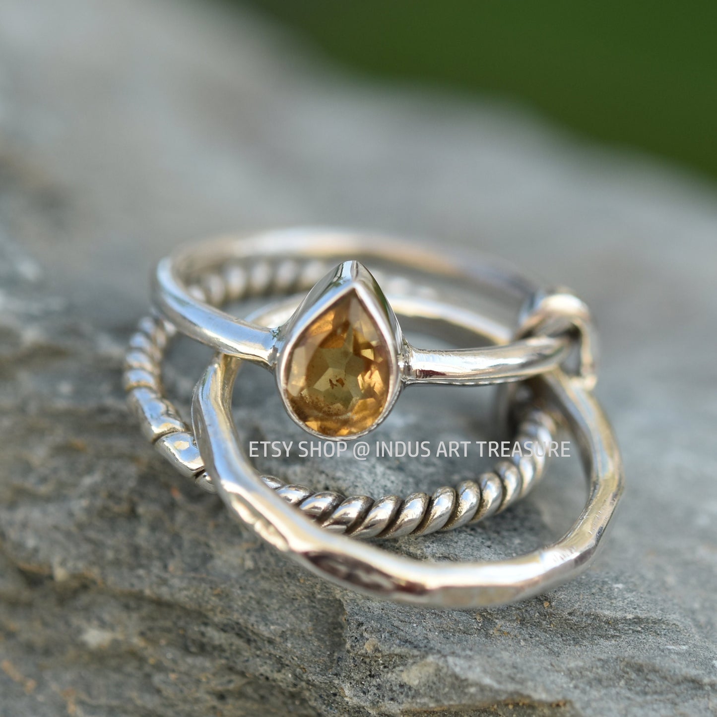 Citrine Stacking Ring Set
