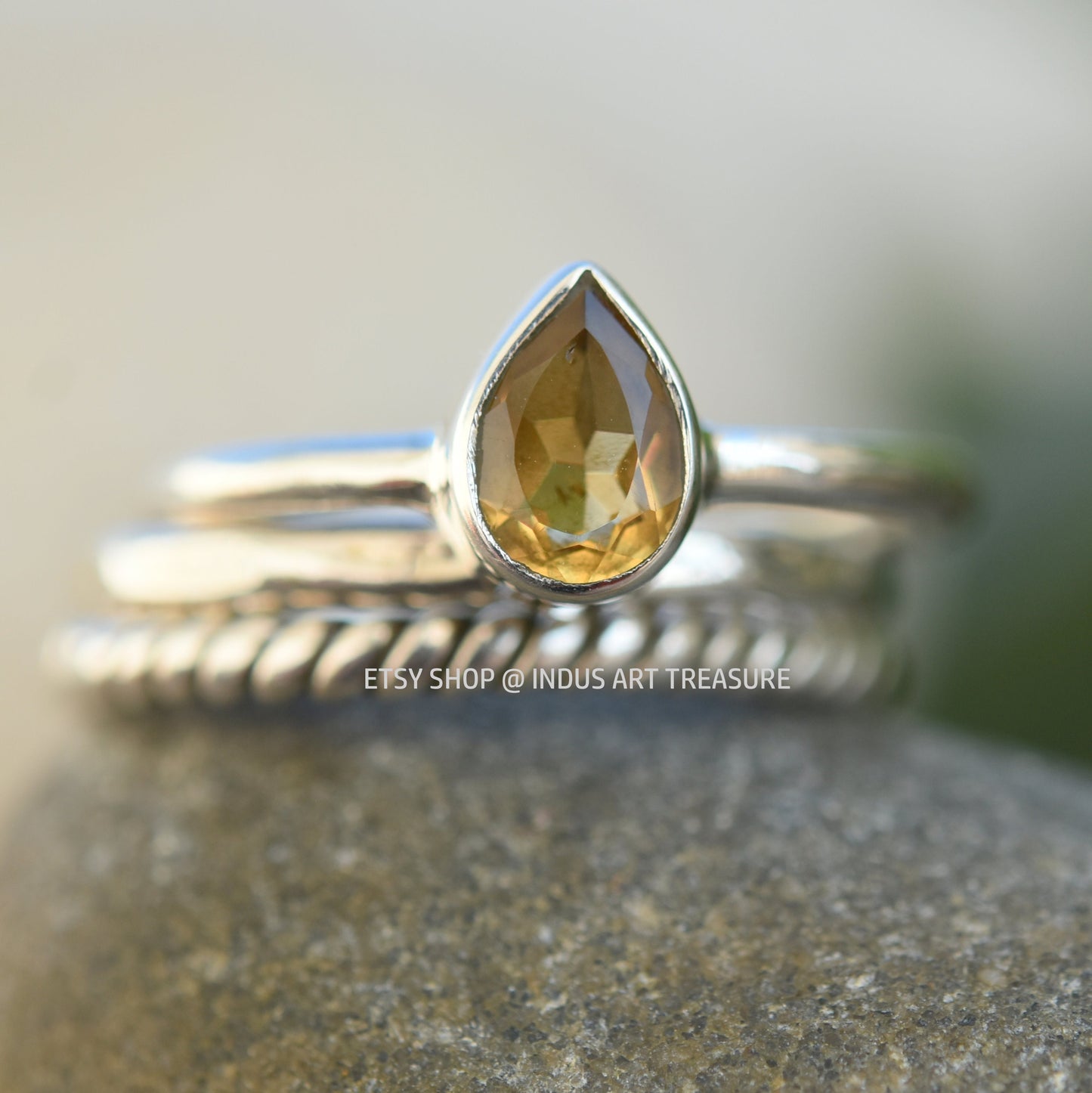 Citrine Stacking Ring Set