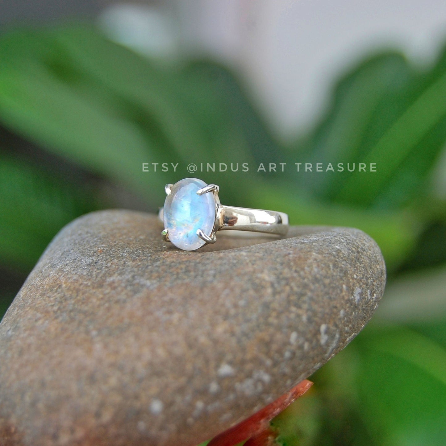 Rainbow Moonstone Ring