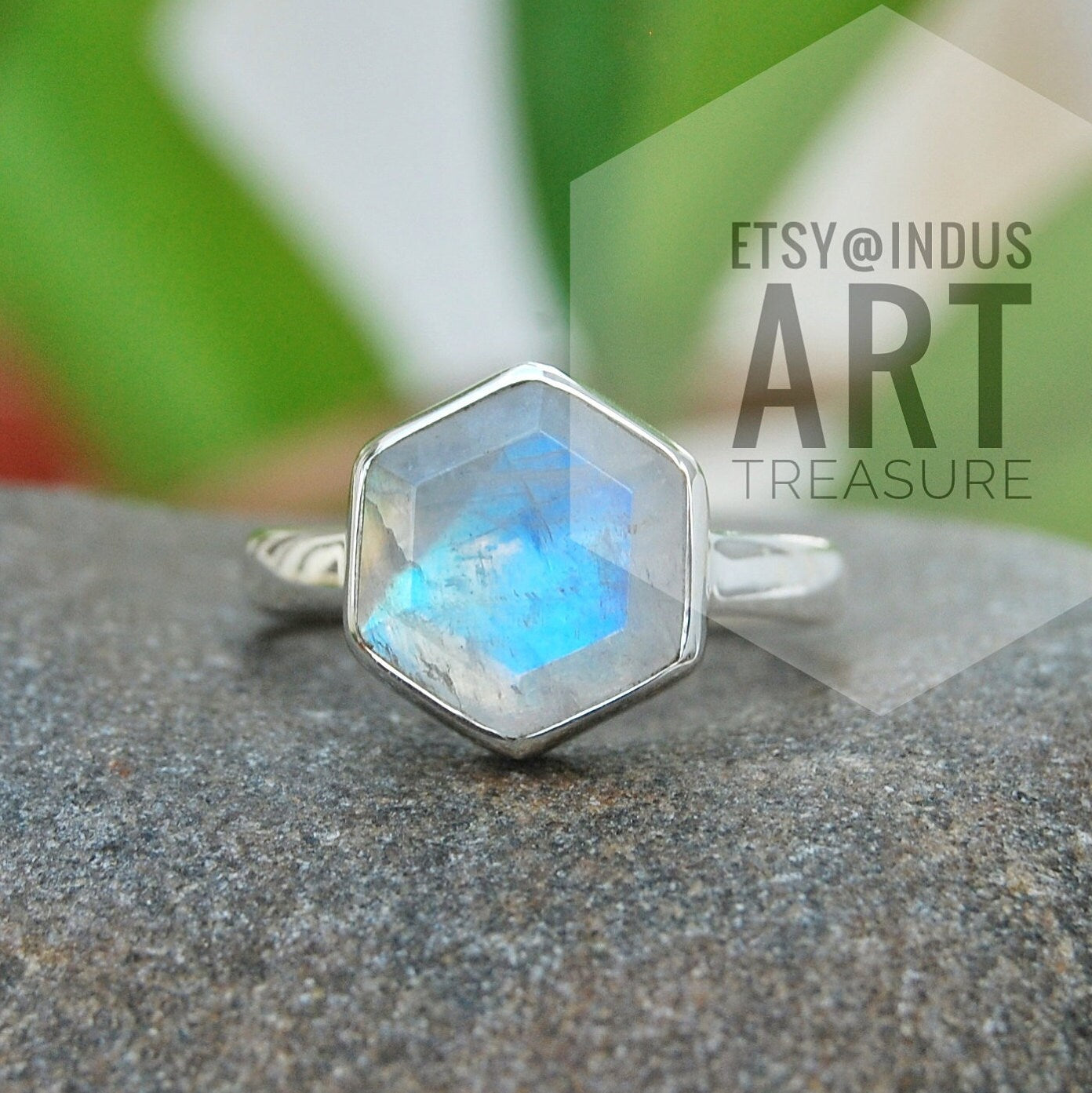 Rainbow Moonstone Ring