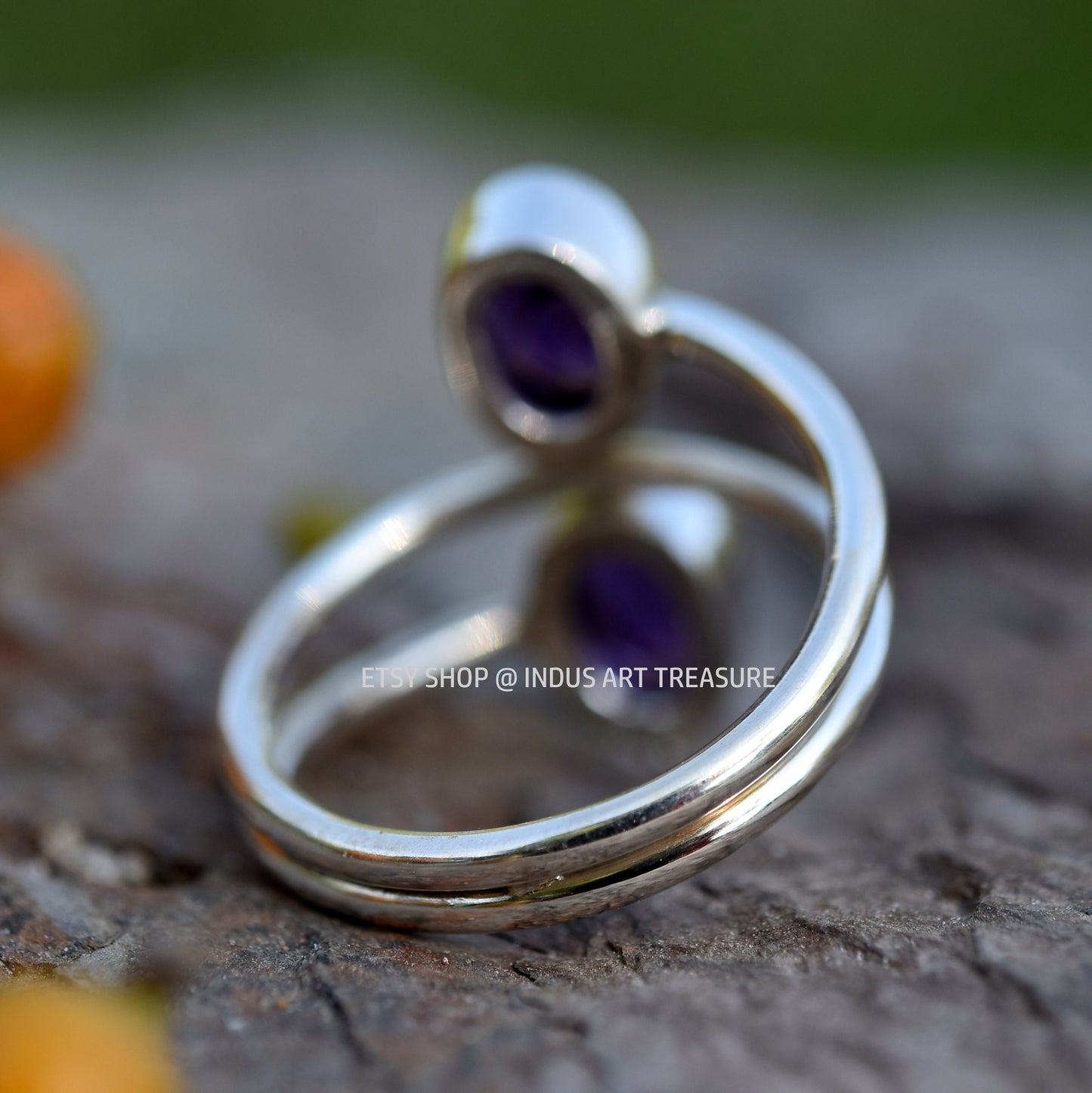 Purple Amethyst Coil Ring