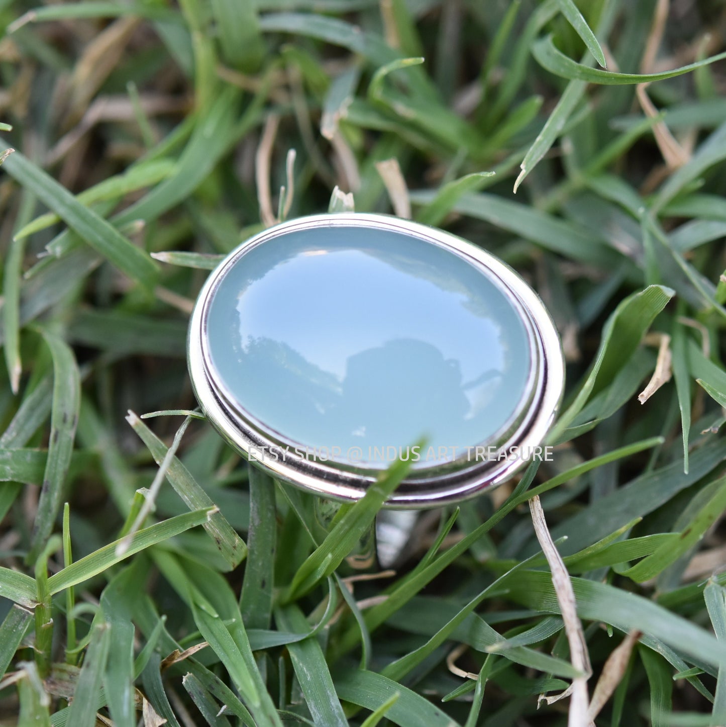 Aqua Chalcedony Ring