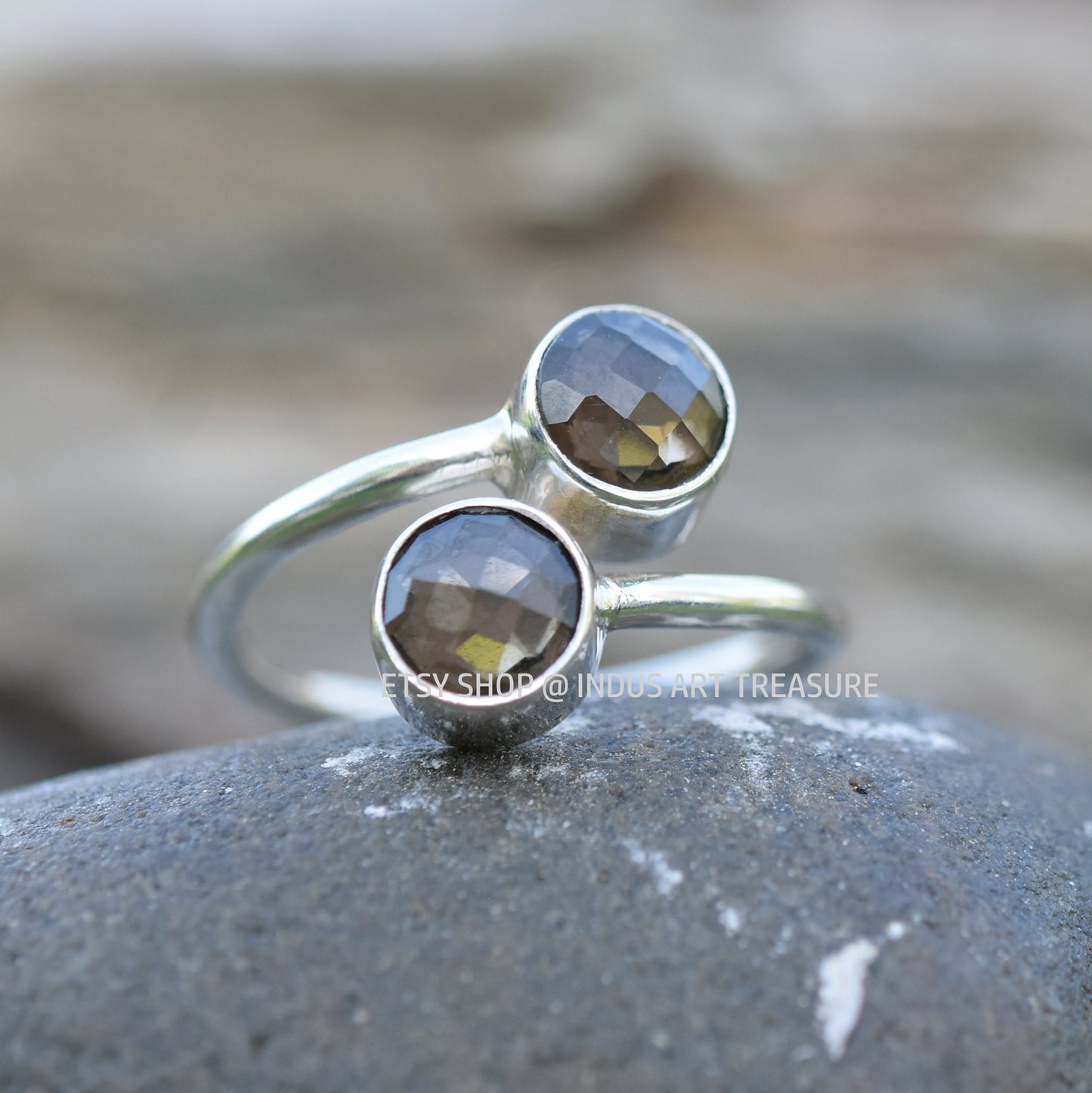 Smoky Quartz Coil Ring