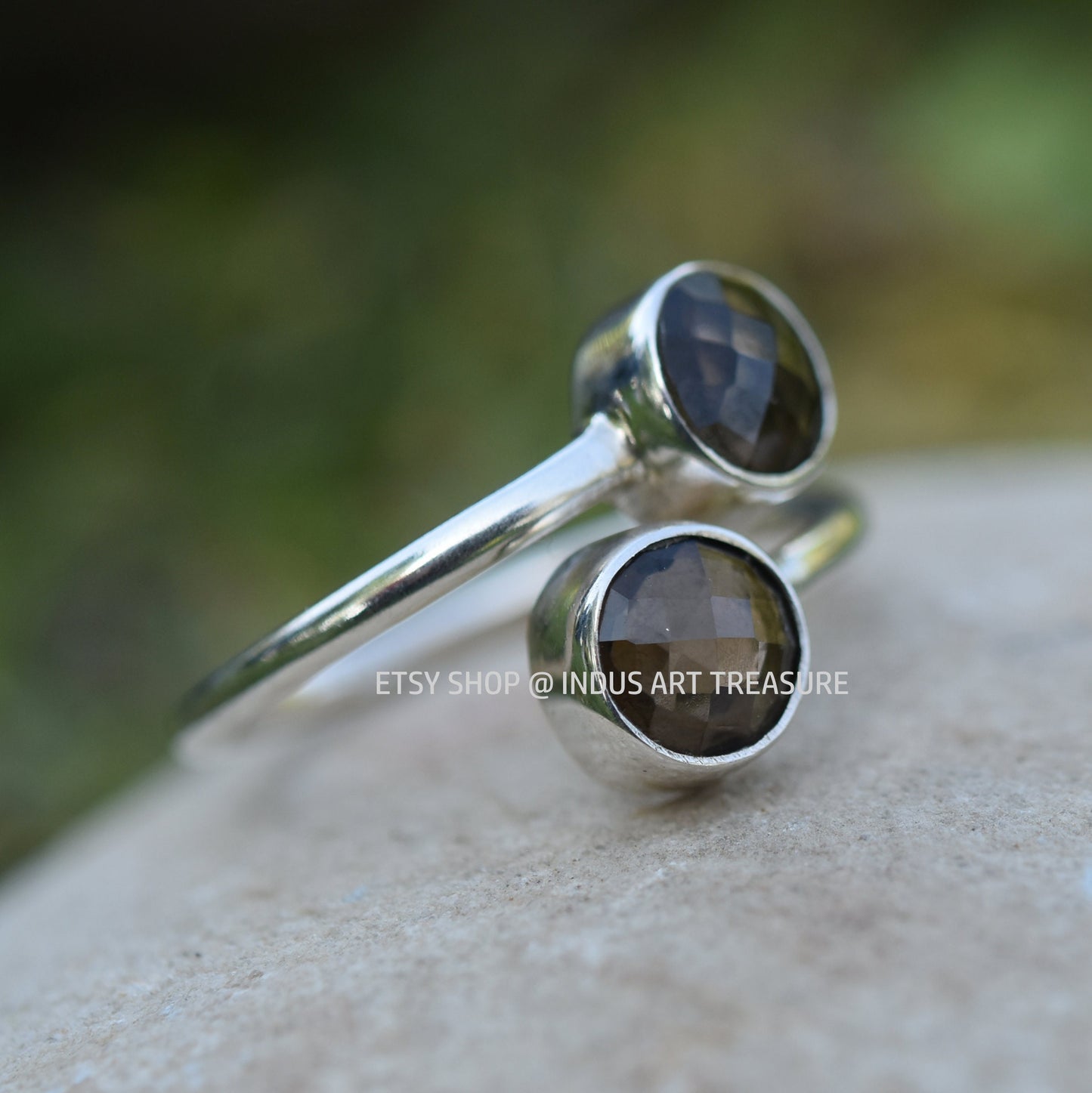 Smoky Quartz Coil Ring