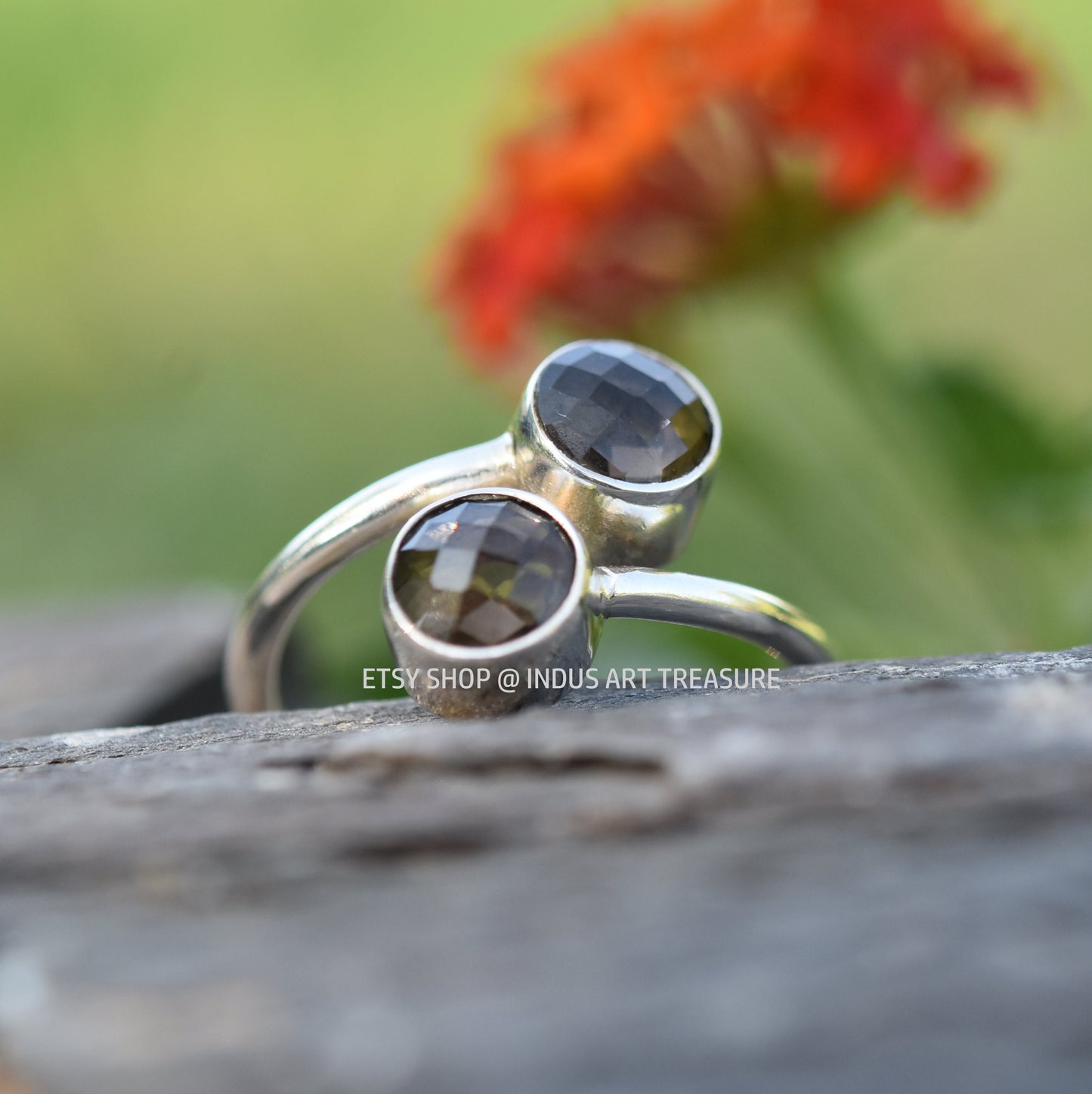 Smoky Quartz Coil Ring