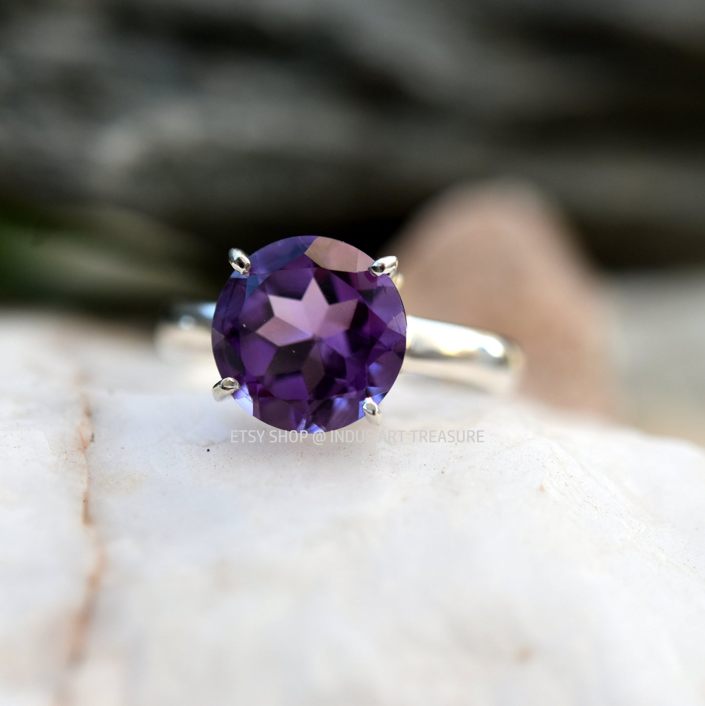 Amethyst Prong Setting Ring