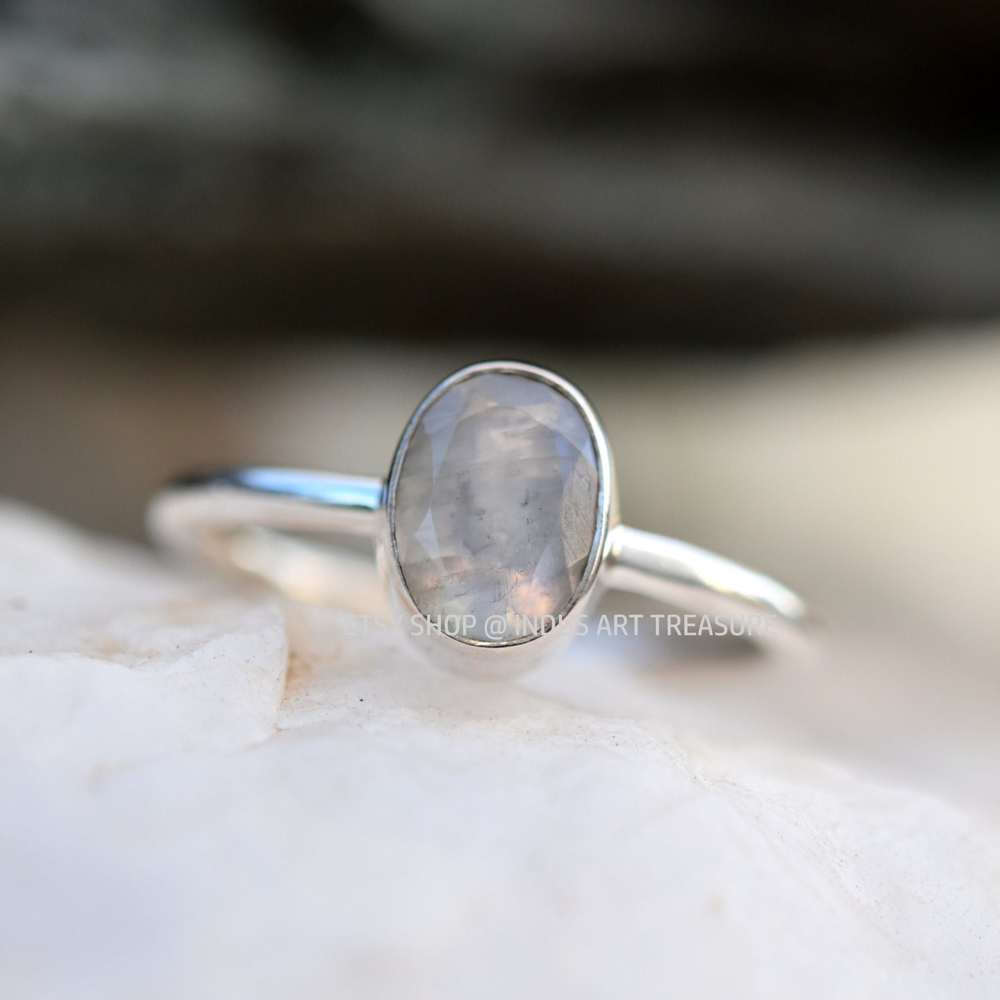 Rainbow Moonstone Ring