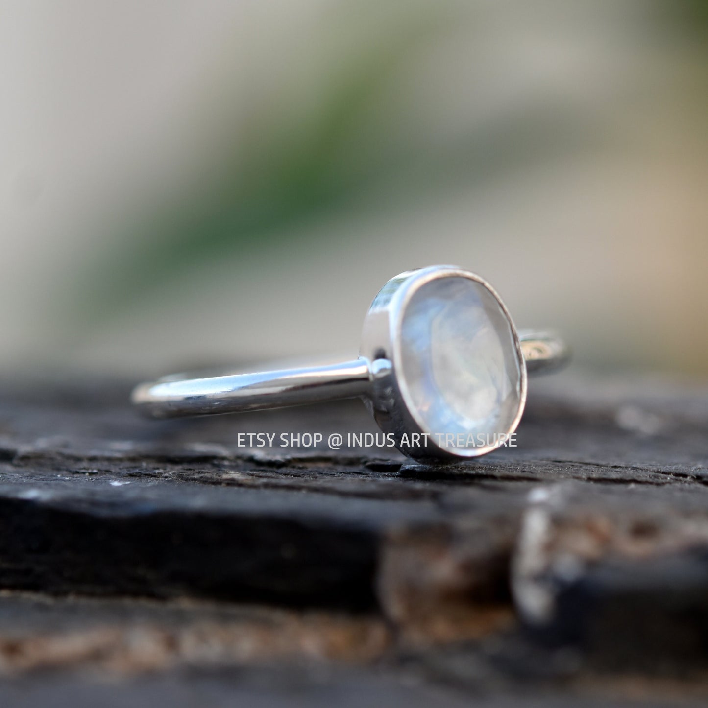 Rainbow Moonstone Ring