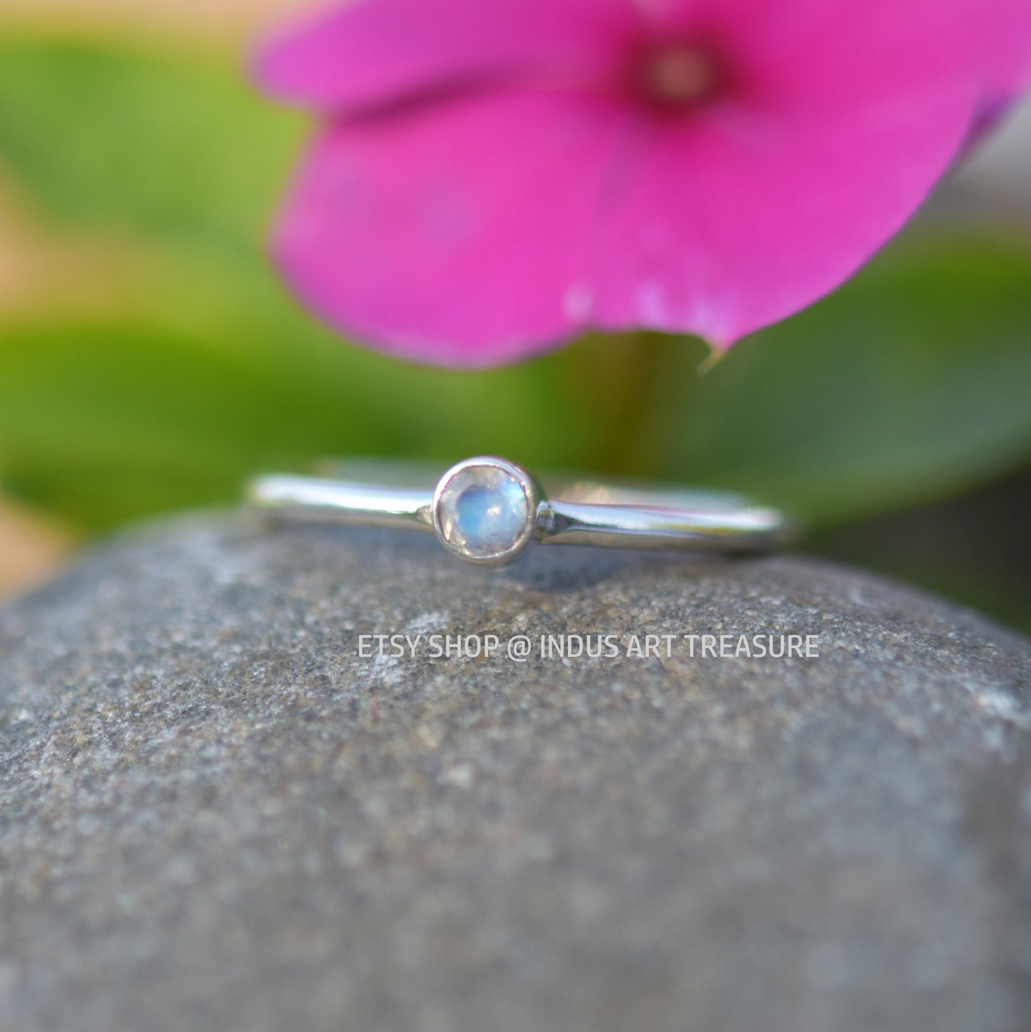 Aqua Chalcedony Dainty Ring