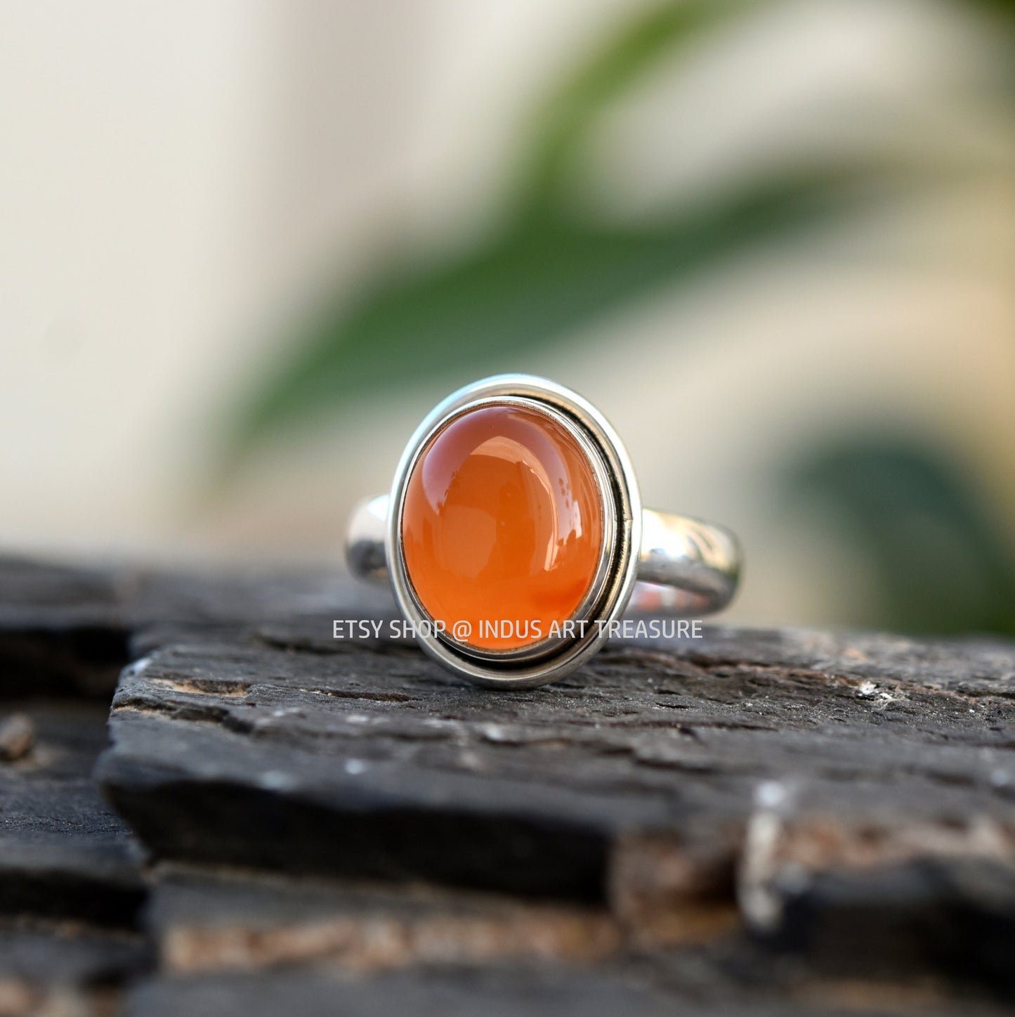 Orange Carnelian Ring