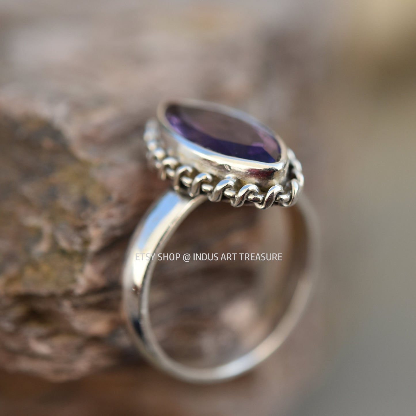 Purple Amethyst Boho Ring