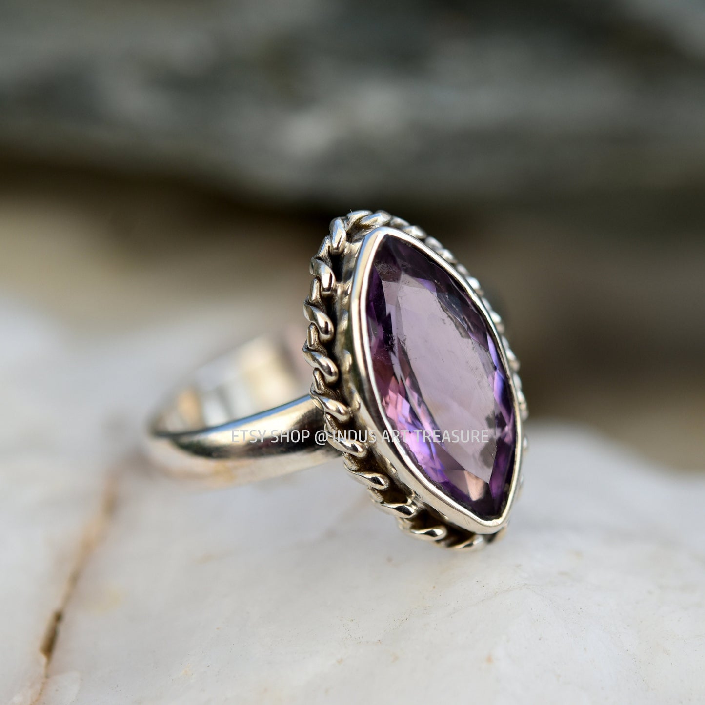 Purple Amethyst Boho Ring