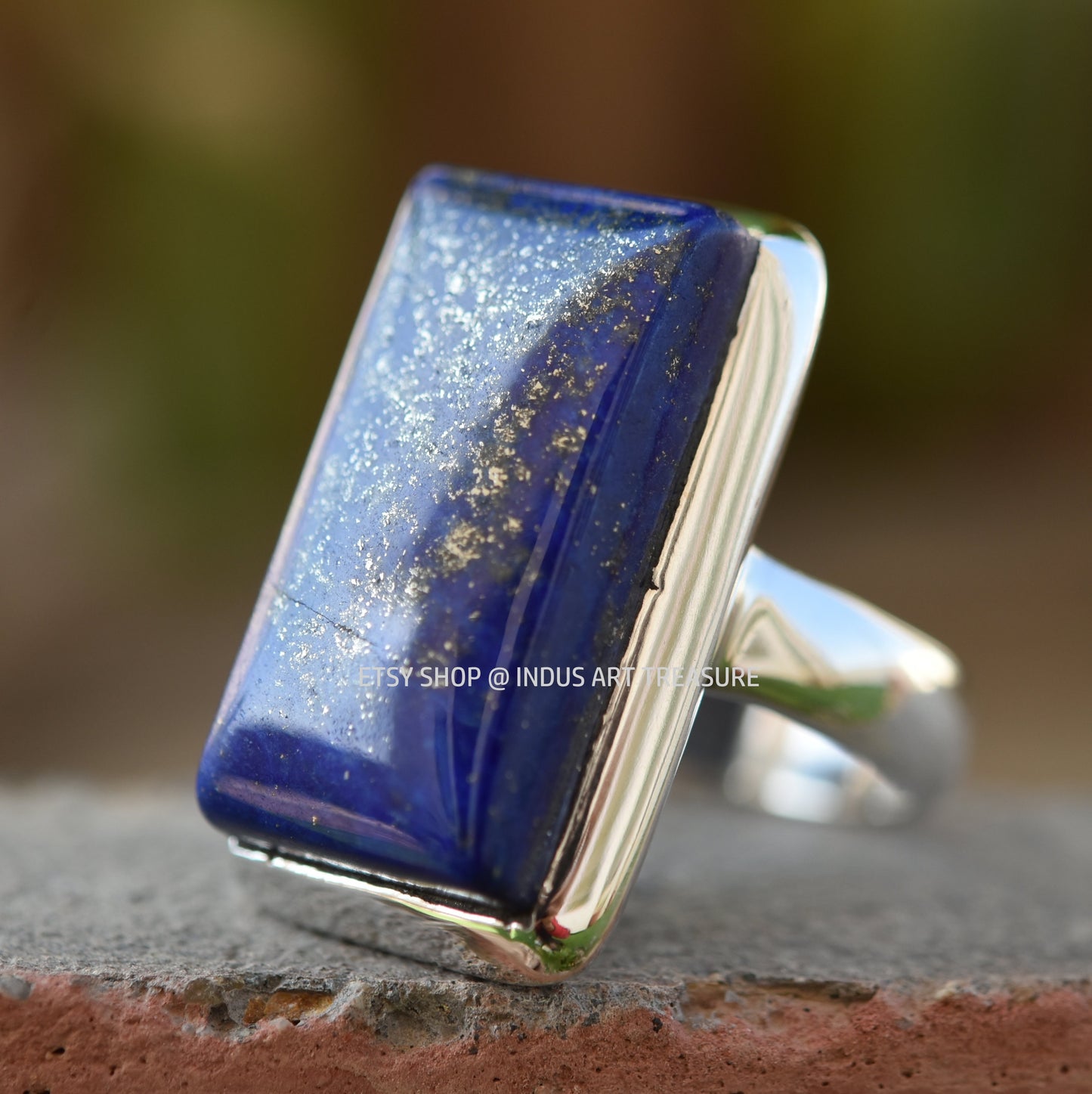 Blue Lapis Lazuli Statement Ring