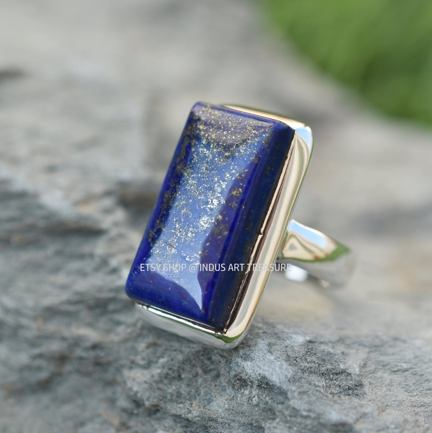 Blue Lapis Lazuli Statement Ring