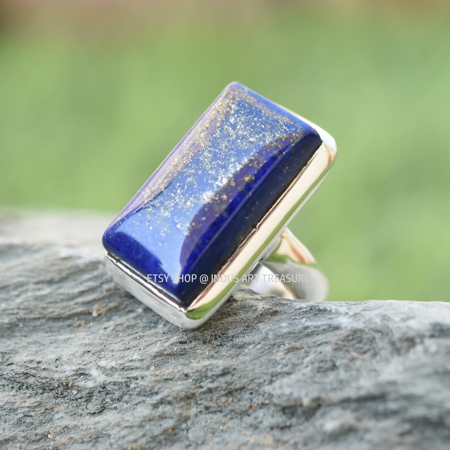Blue Lapis Lazuli Statement Ring