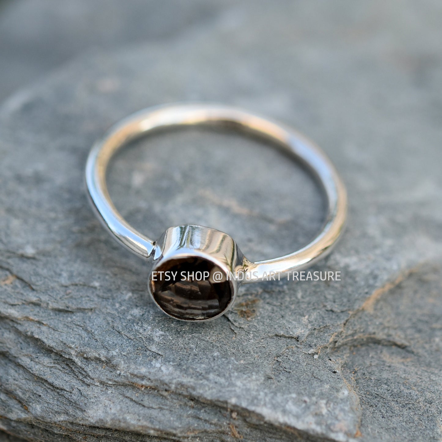 Smoky Quartz Dainty Ring