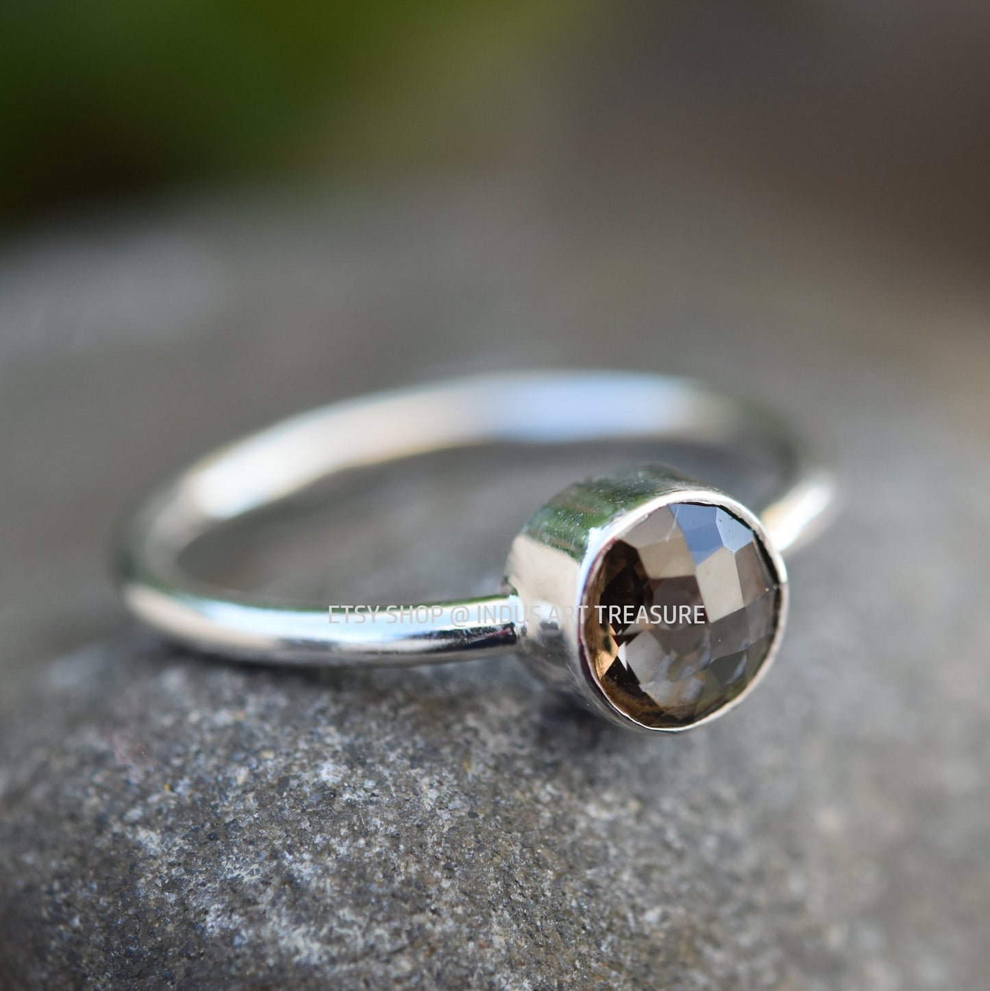 Smoky Quartz Dainty Ring