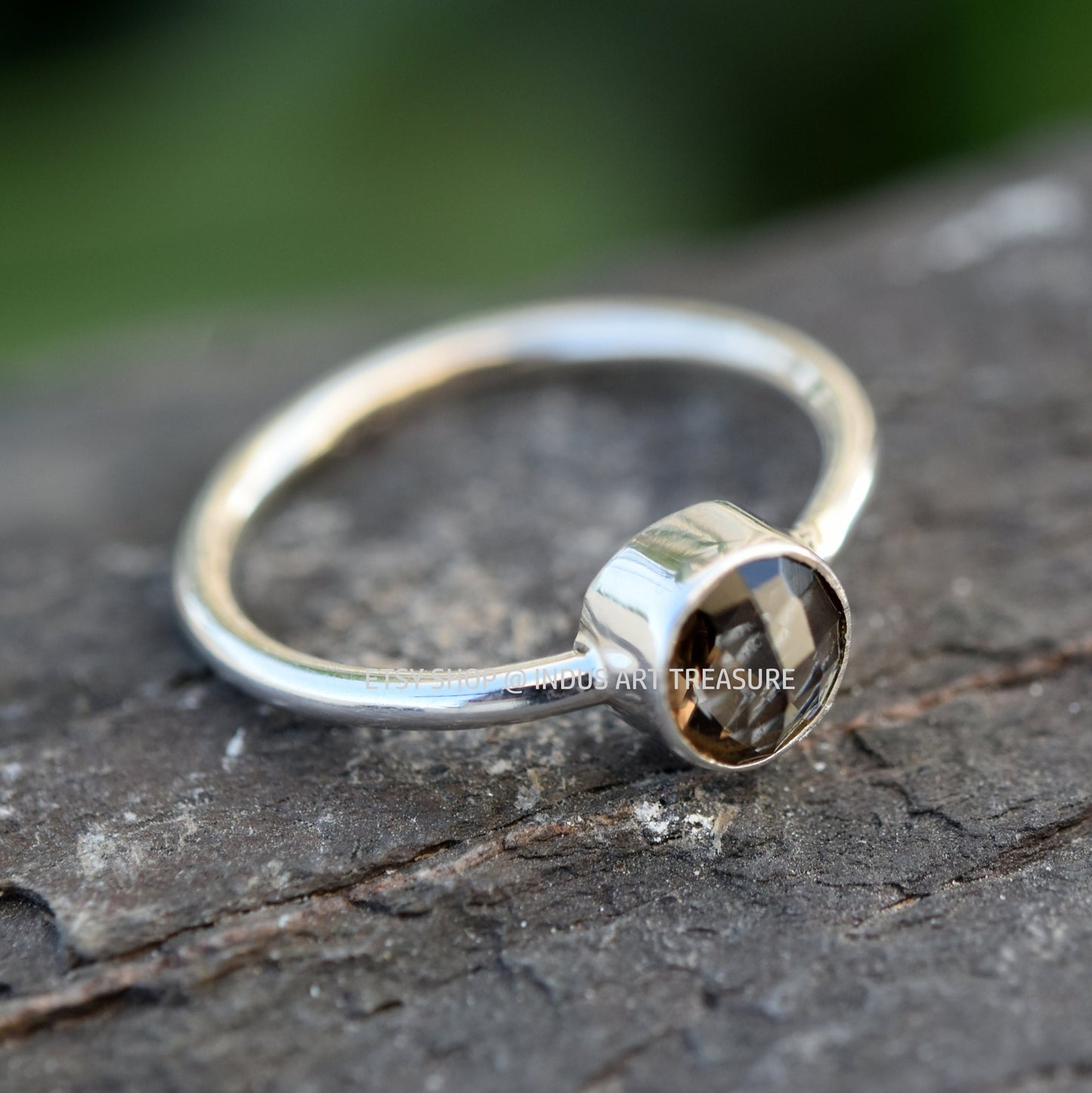 Smoky Quartz Dainty Ring