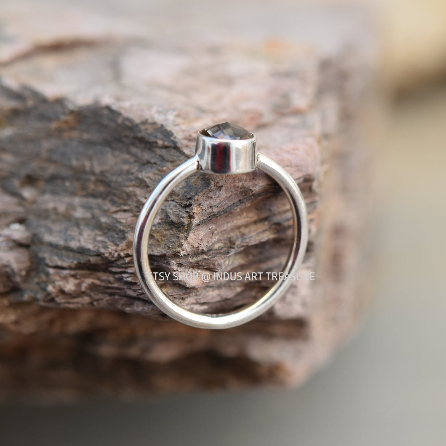 Smoky Quartz Dainty Ring