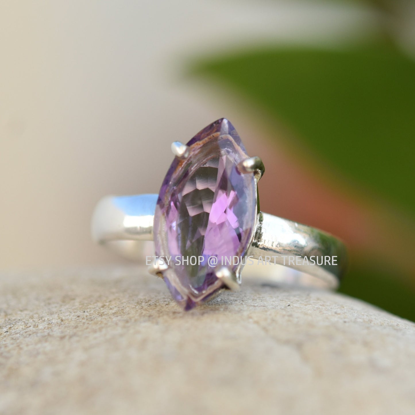 Purple Amethyst Prong Setting Ring