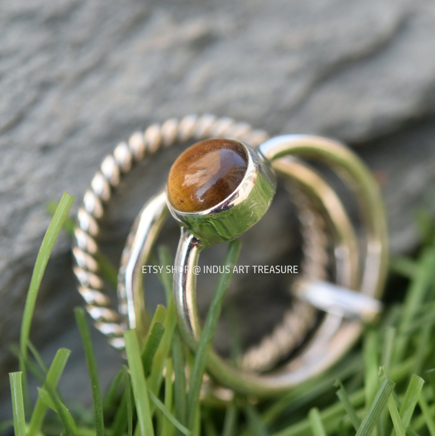 Tiger Eye Stacking Ring Set