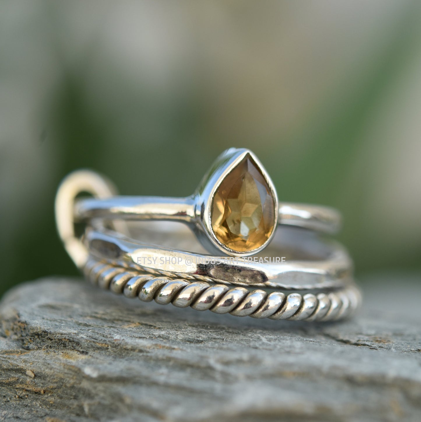 Citrine Stacking Ring Set