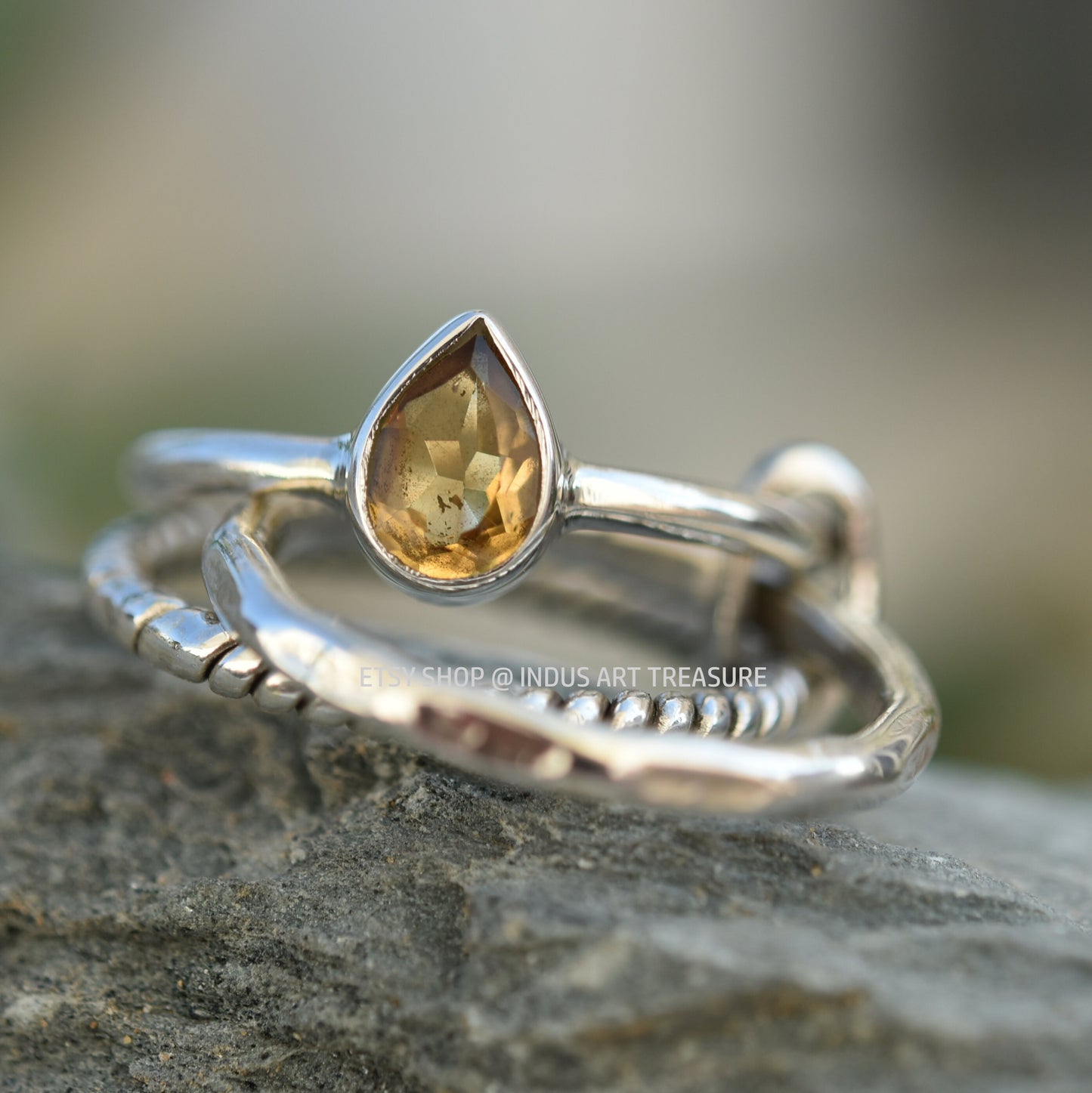 Citrine Stacking Ring Set
