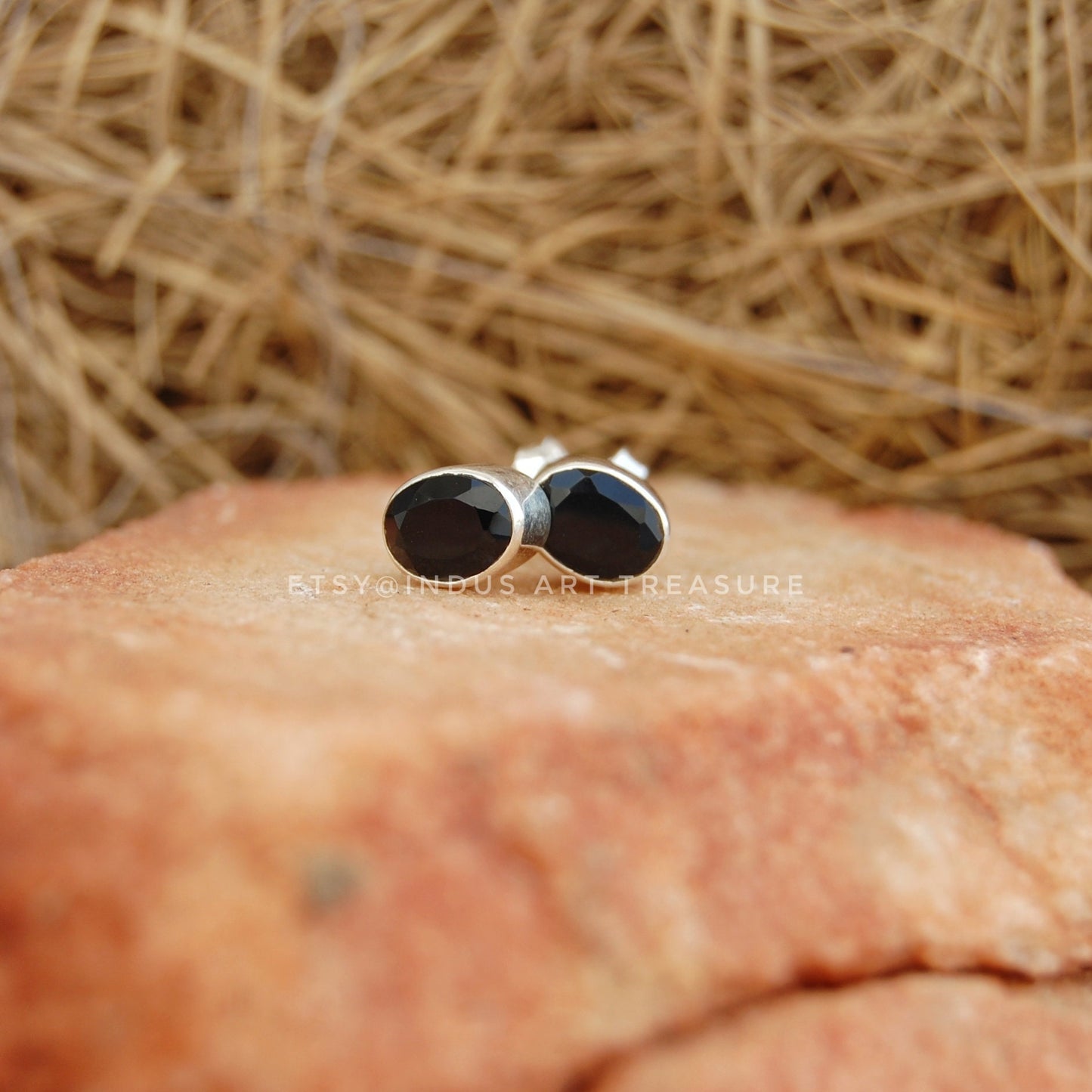 Black Onyx Stud Earrings