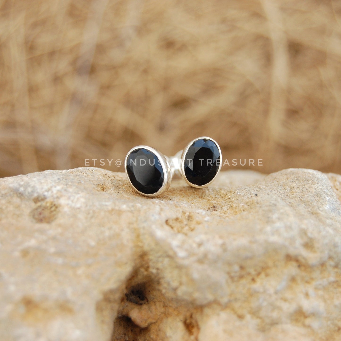 Black Onyx Stud Earrings