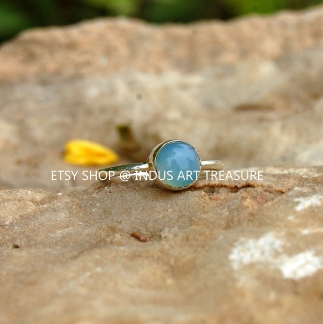 Aqua Chalcedony Ring