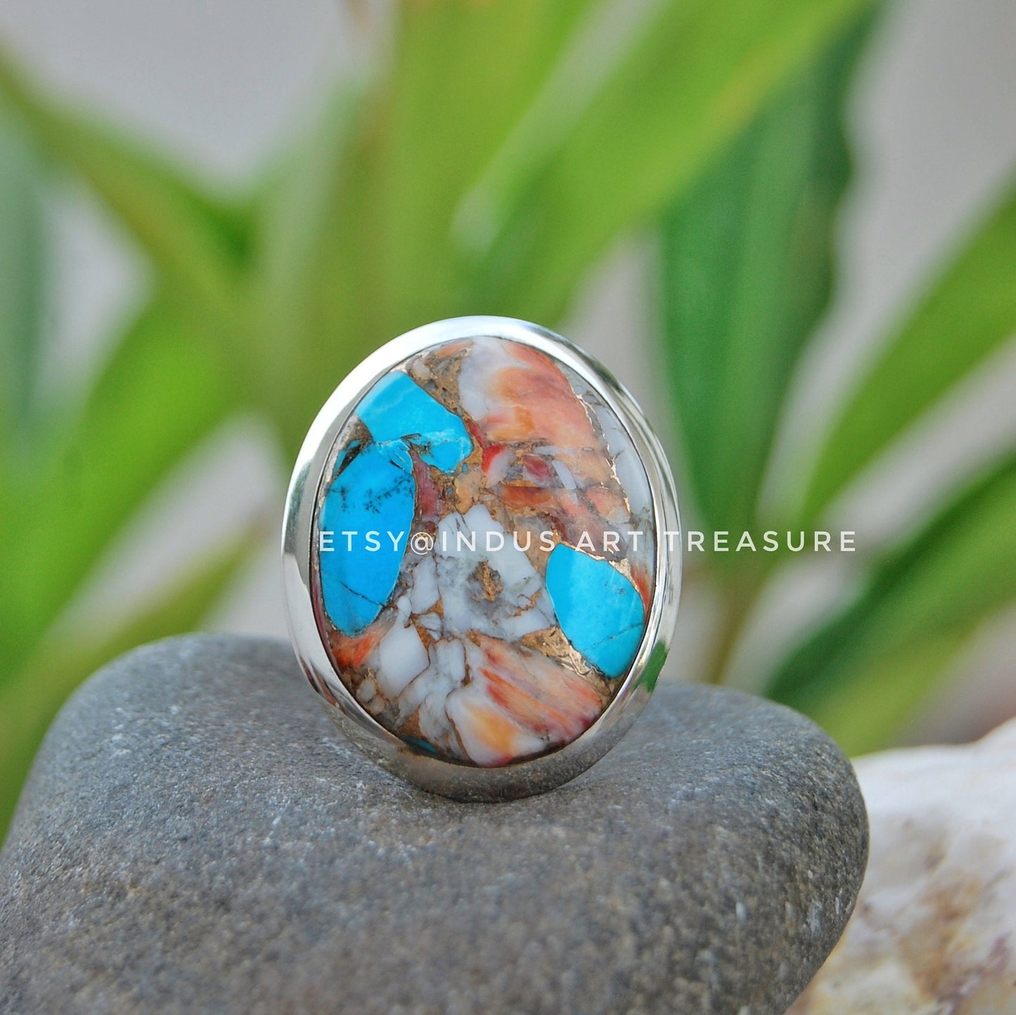 Oyster Turquoise Statement Ring