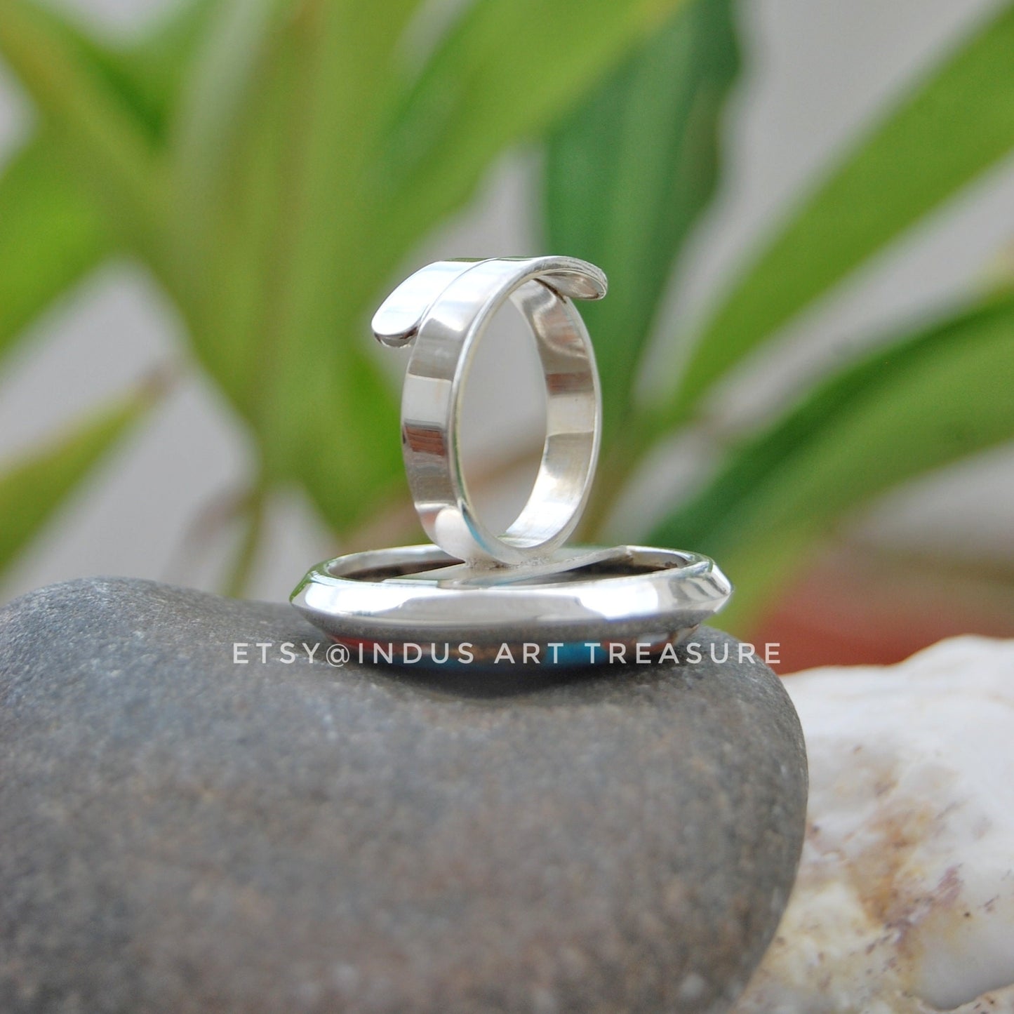 Oyster Copper Turquoise Statement Ring