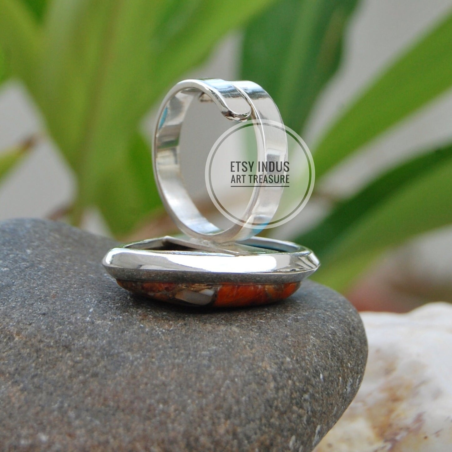 Oyster Copper Turquoise Statement Ring