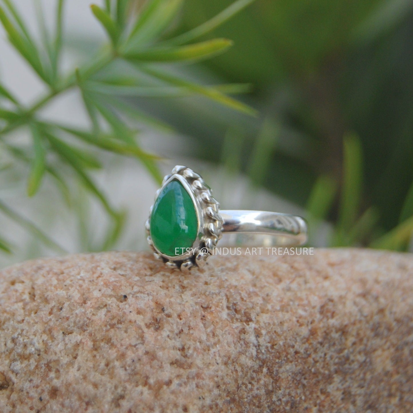 Green Jade Stone Ring