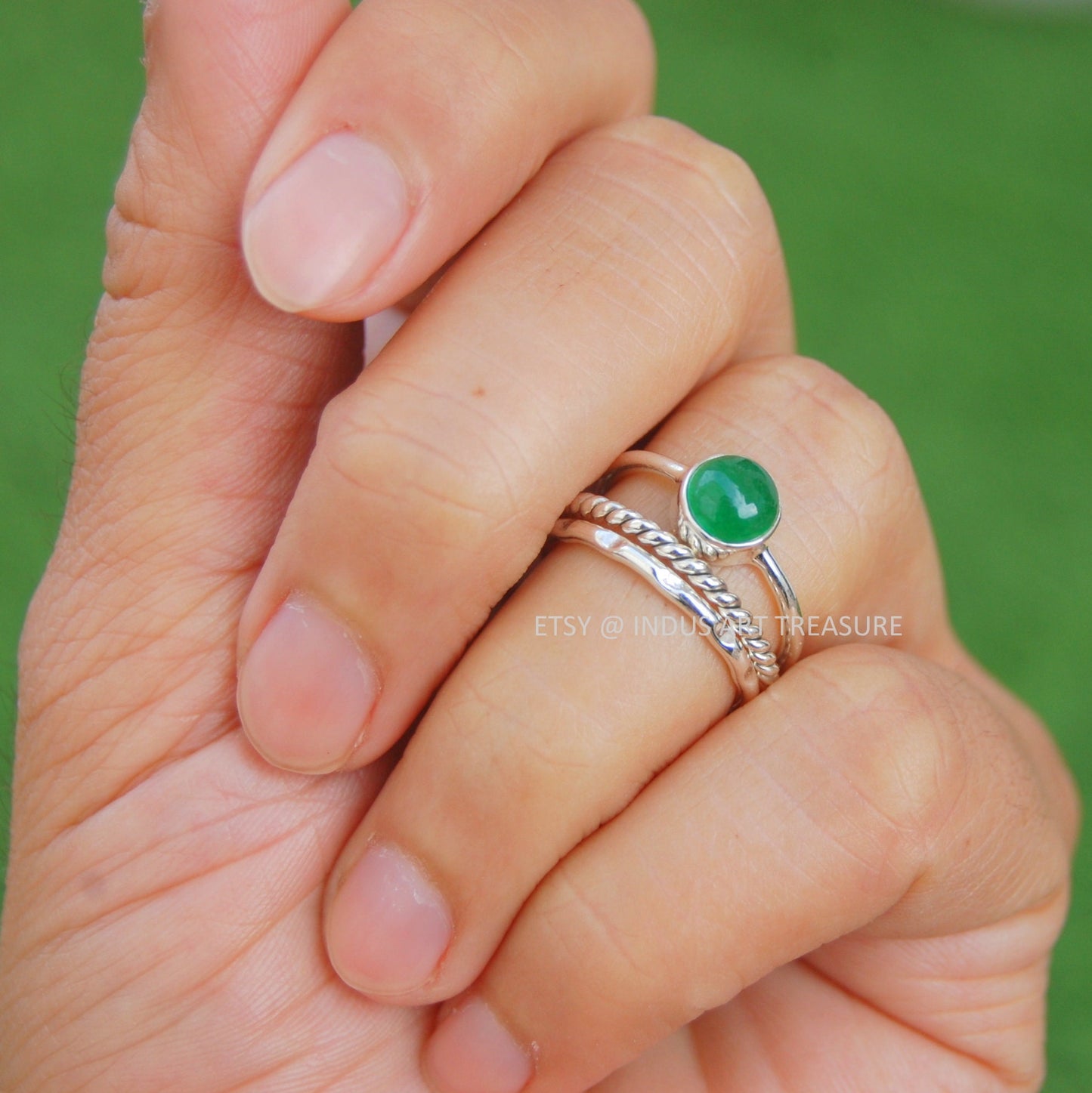 Jade Stacking Ring Set