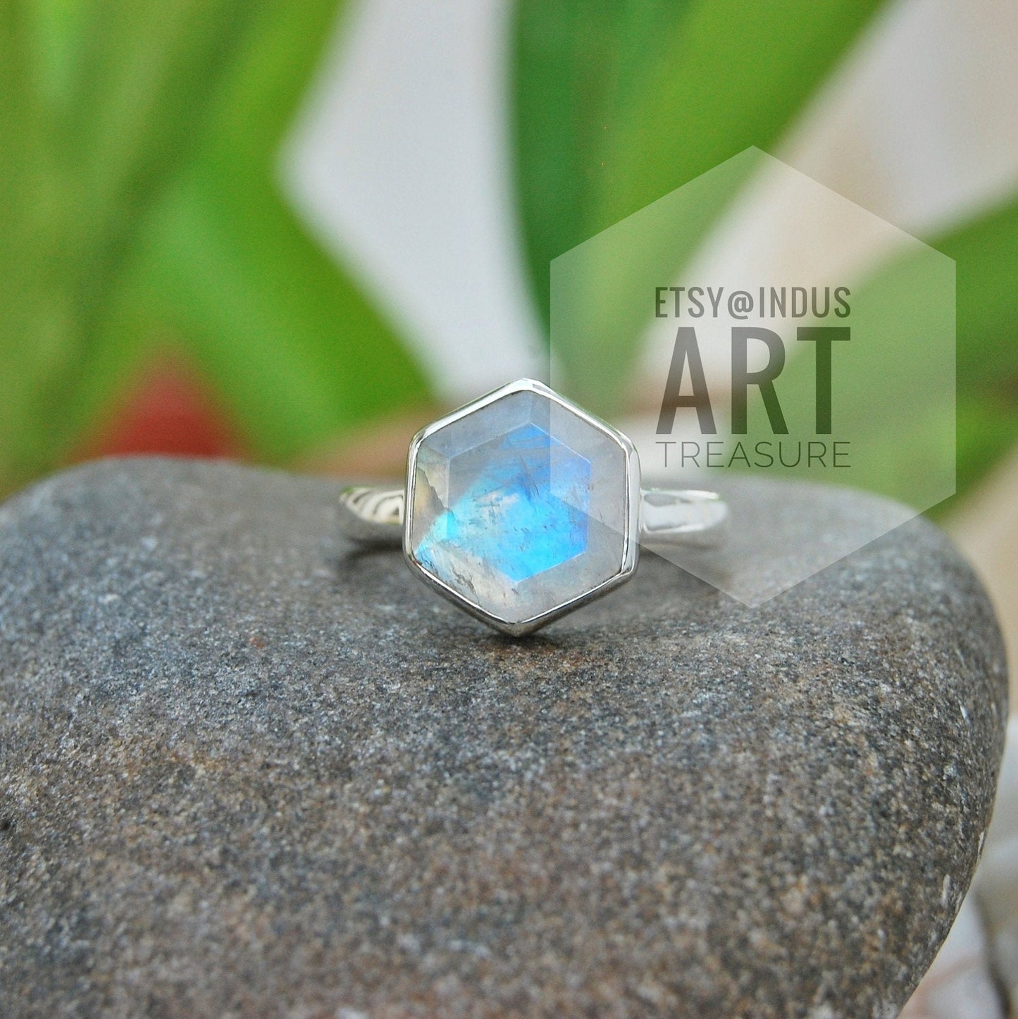 Rainbow Moonstone Ring
