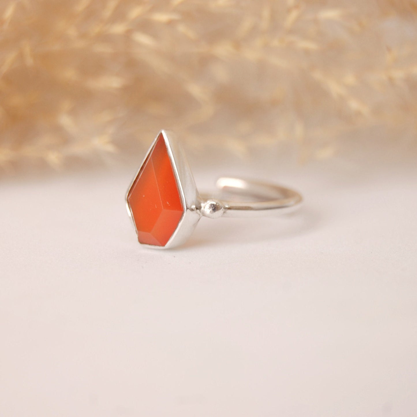 Orange Carnelian Kite Ring