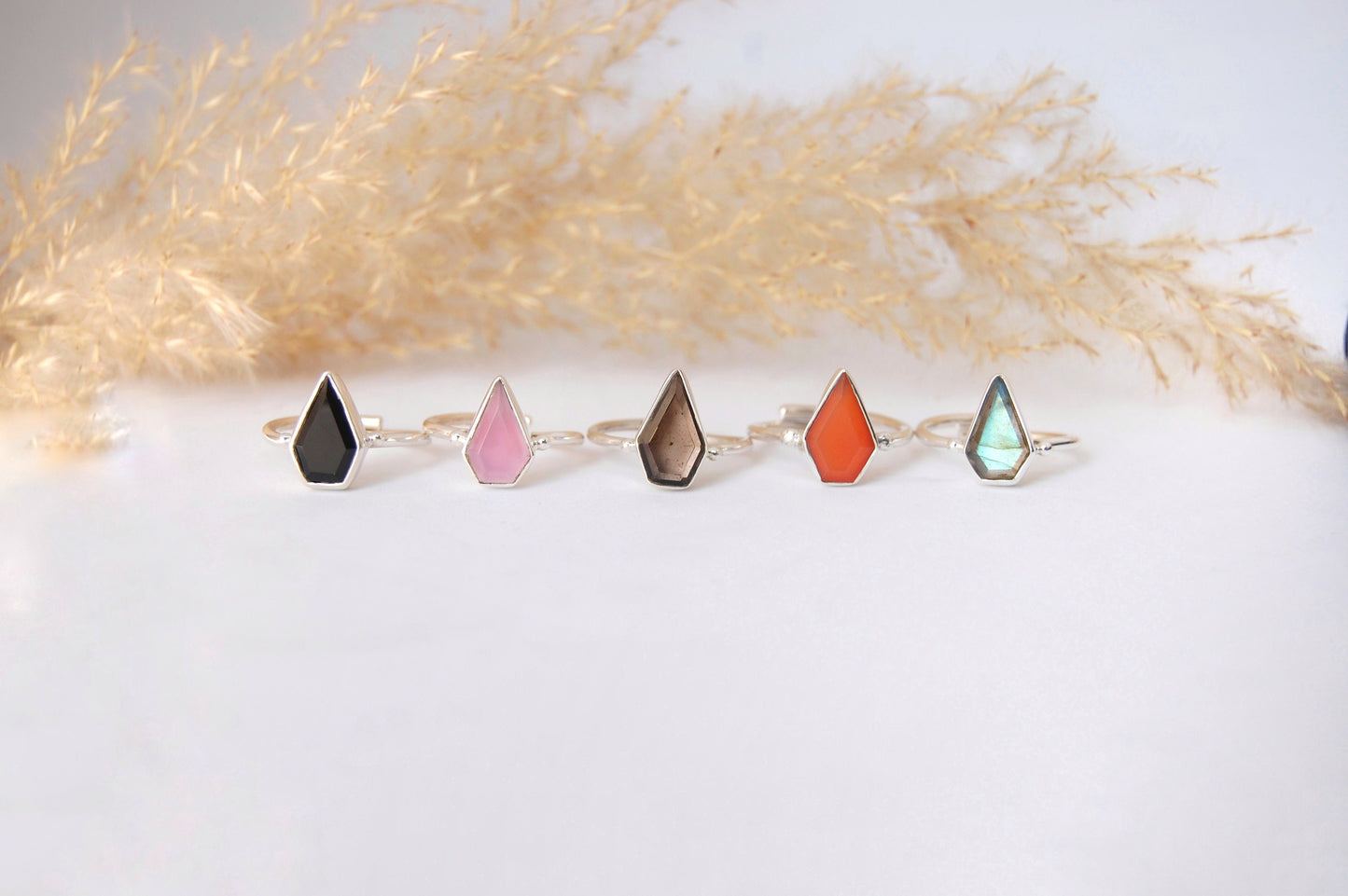 Rainbow Moonstone Kite Gold Ring