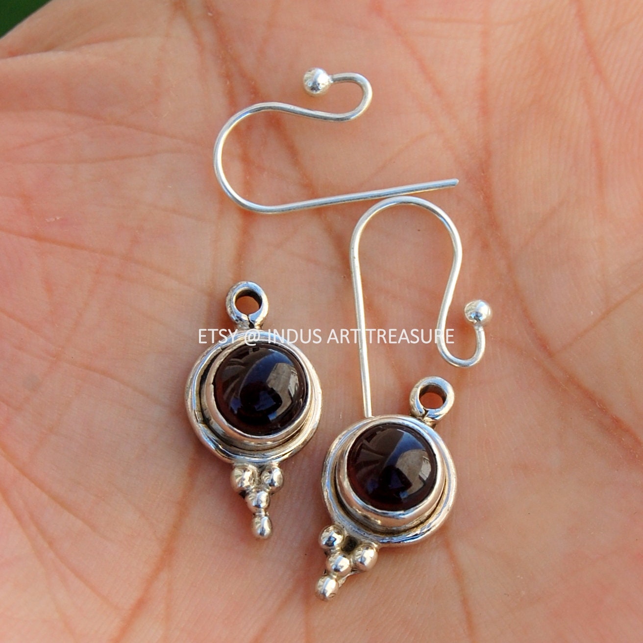 Garnet Boho Drop Earrings
