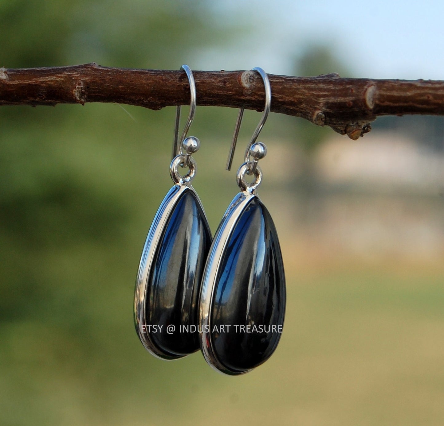 Hematite Drop Earrings
