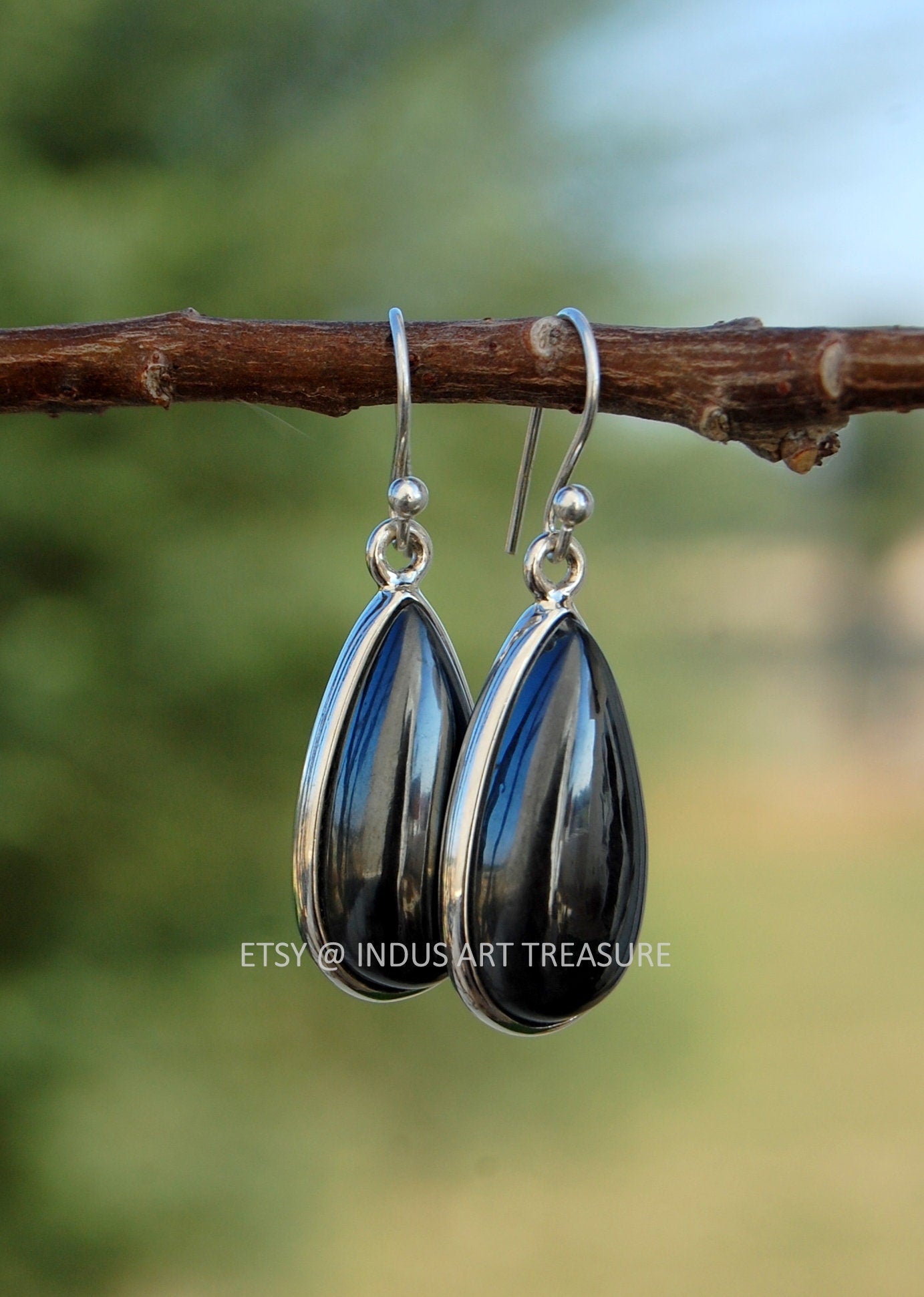 Hematite Drop Earrings