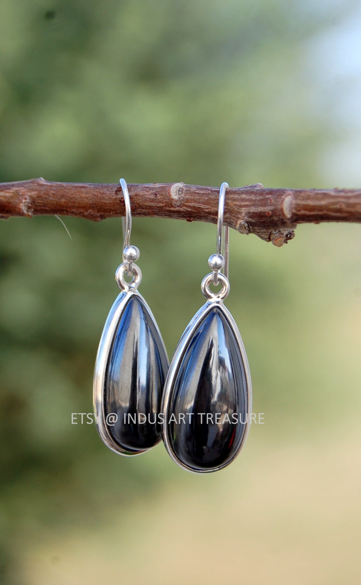 Hematite Drop Earrings