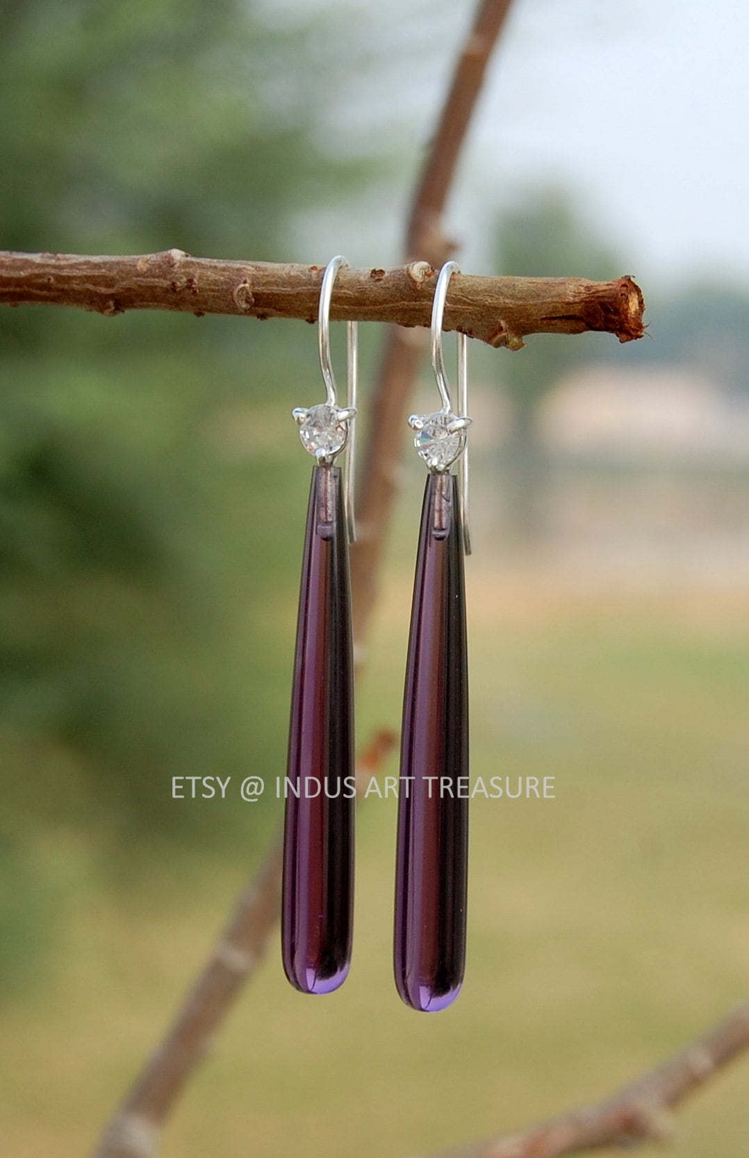Smoky Quartz 50mm Long Drop Earrings