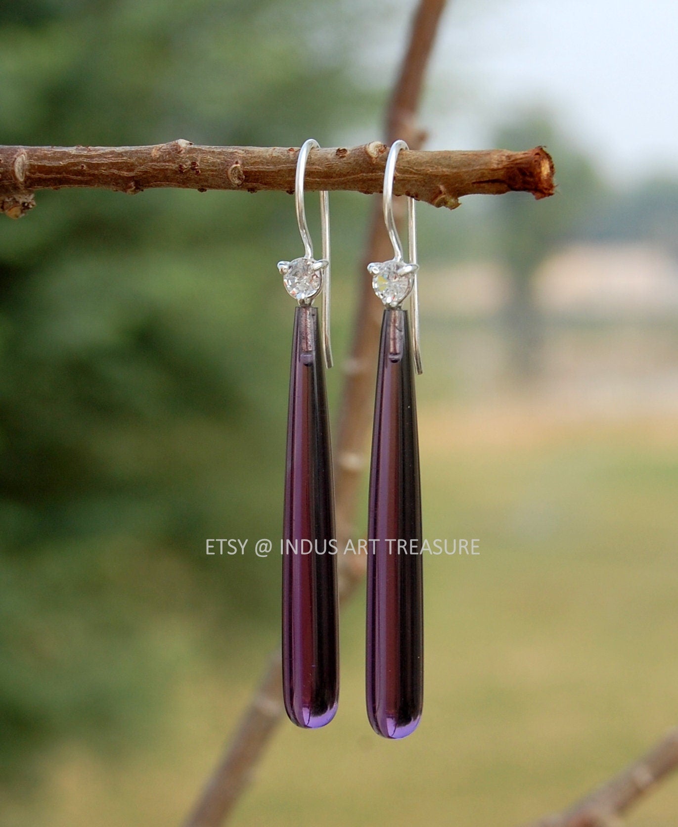 Smoky Quartz 50mm Long Drop Earrings