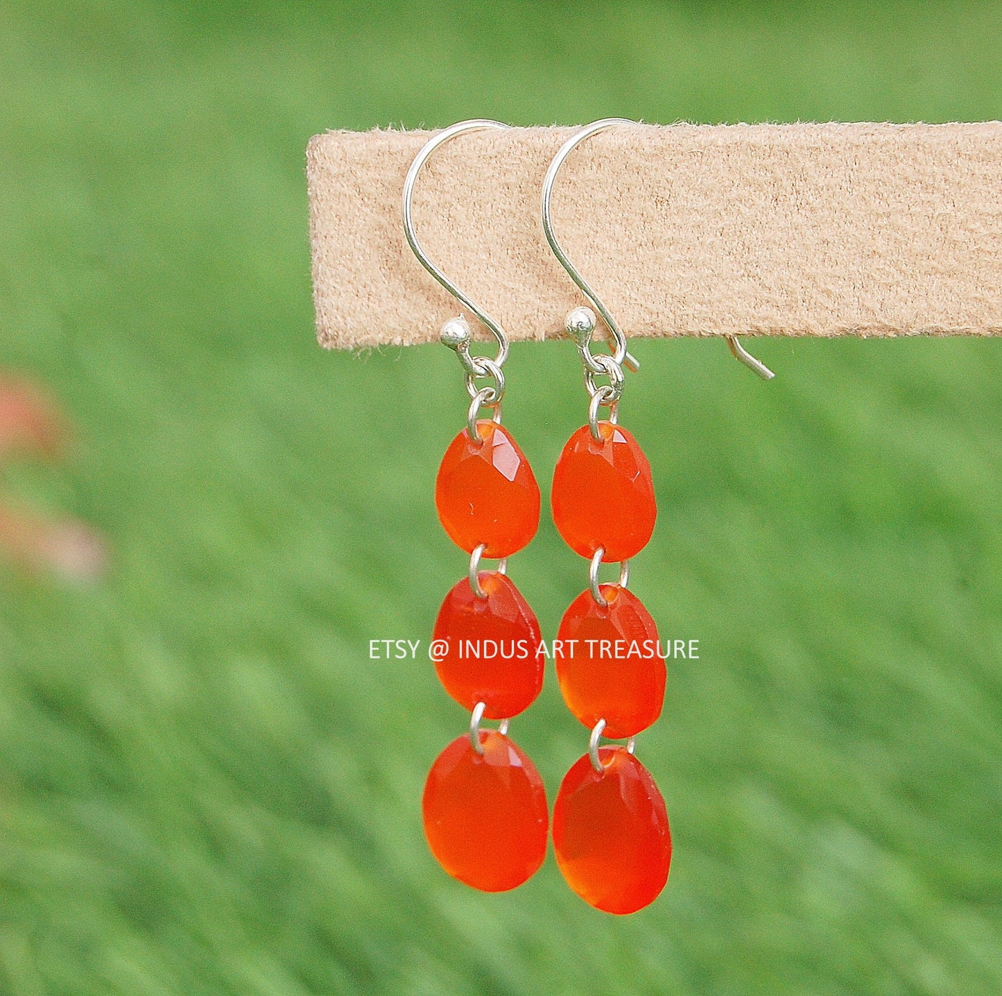 Carnelian Long Dangling Earrings