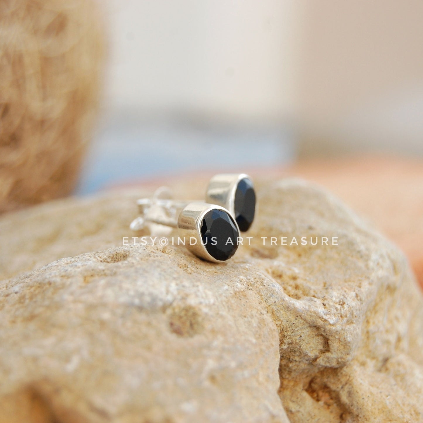 Black Onyx Stud Earrings
