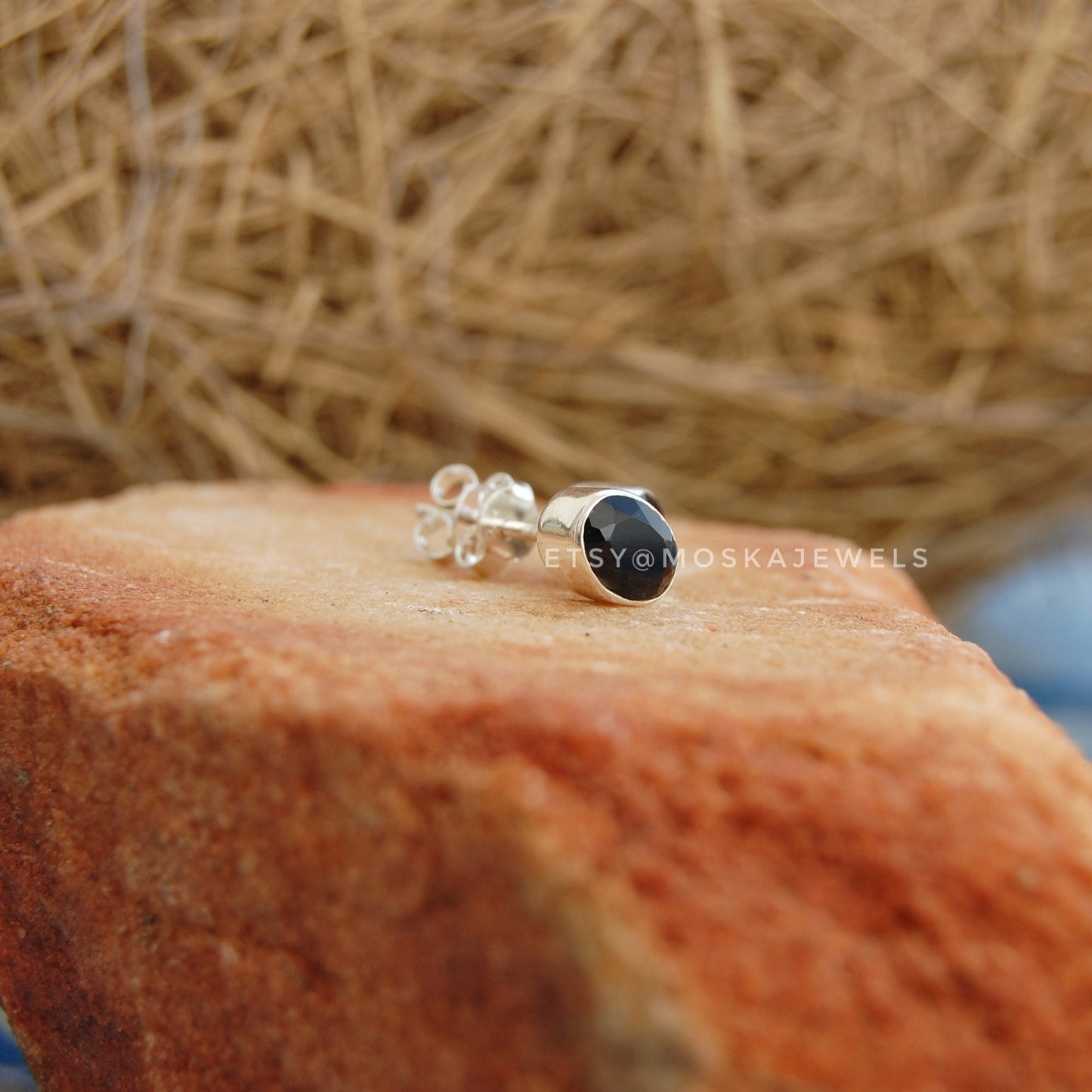 Black Onyx Stud Earrings
