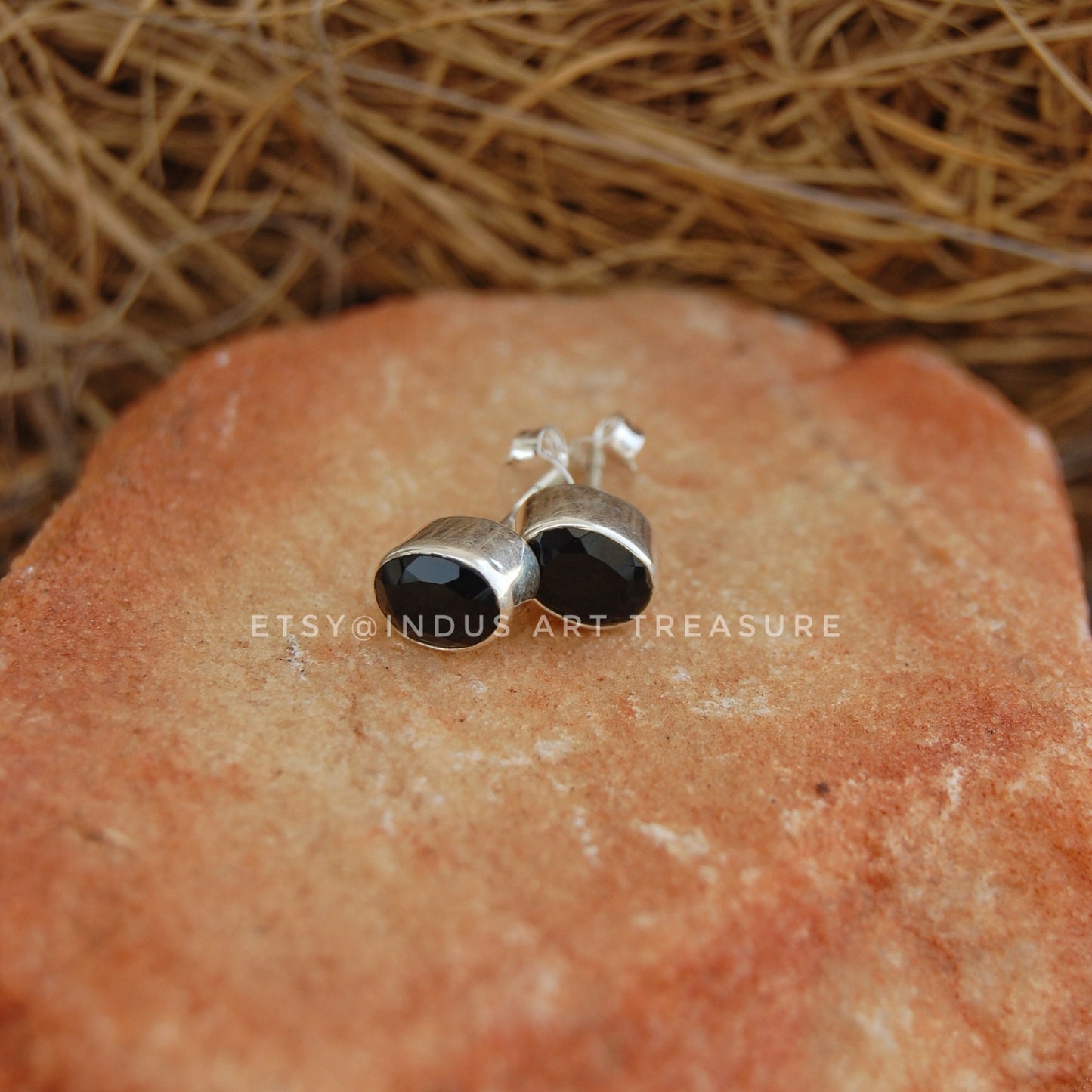Black Onyx Stud Earrings