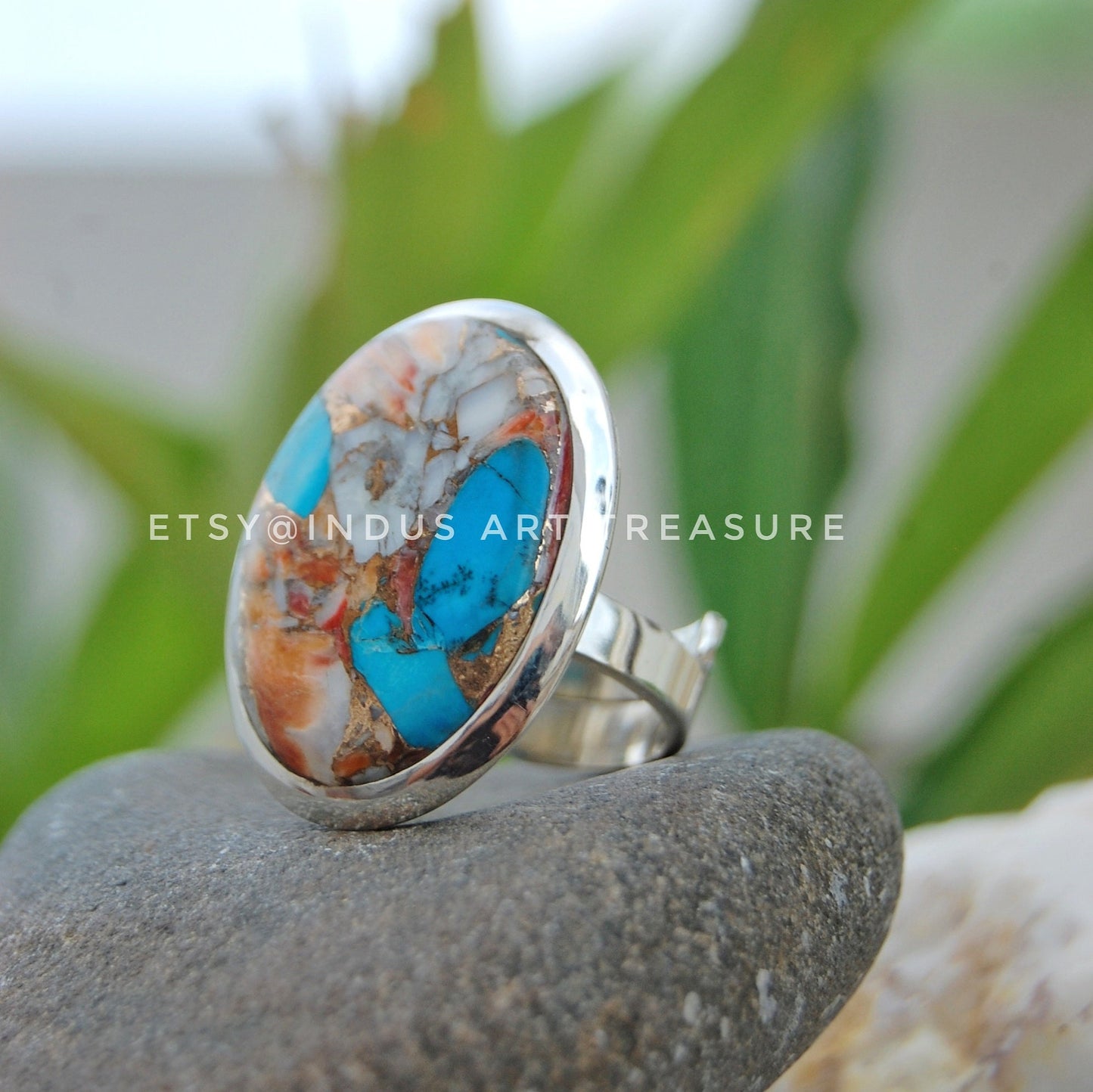Oyster Turquoise Statement Ring