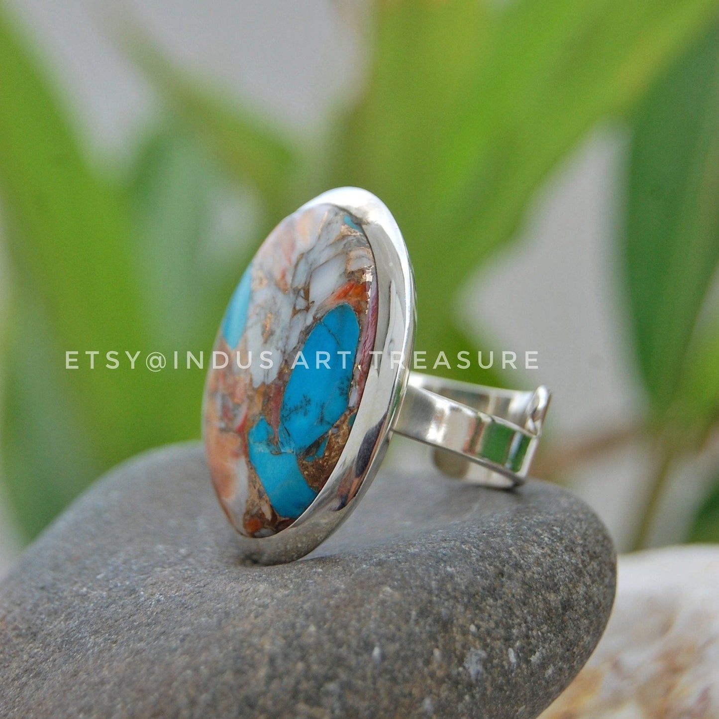 Oyster Turquoise Statement Ring